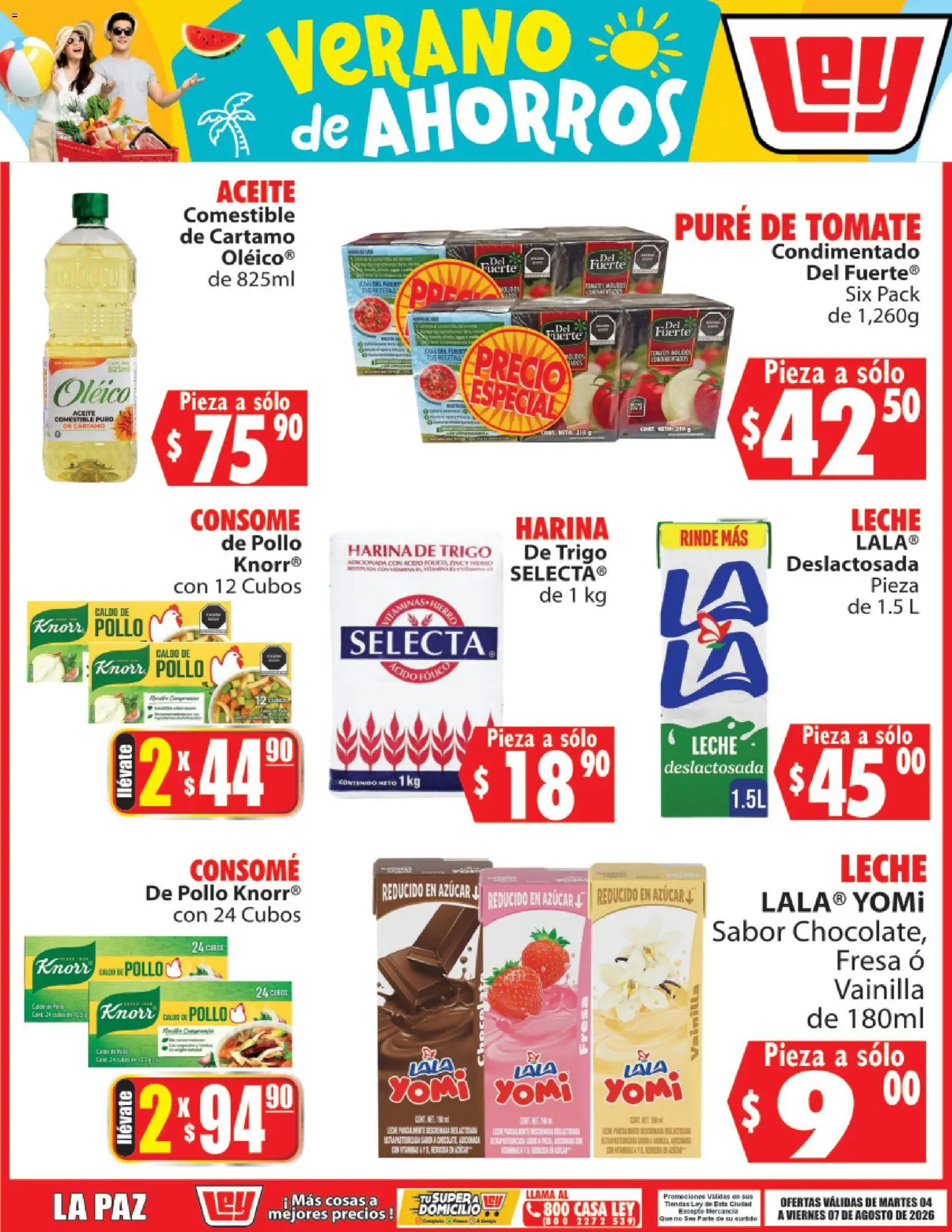Nuevas ofertas de Casa Ley válidas en toda la República Mexicana desde el 04/08/2026. ¡Encuentra las mejores ofertas en Casa Ley folleto Verano de ahorros! | Página: 1 | Productos: Pollo, Fresa, Harina, Leche