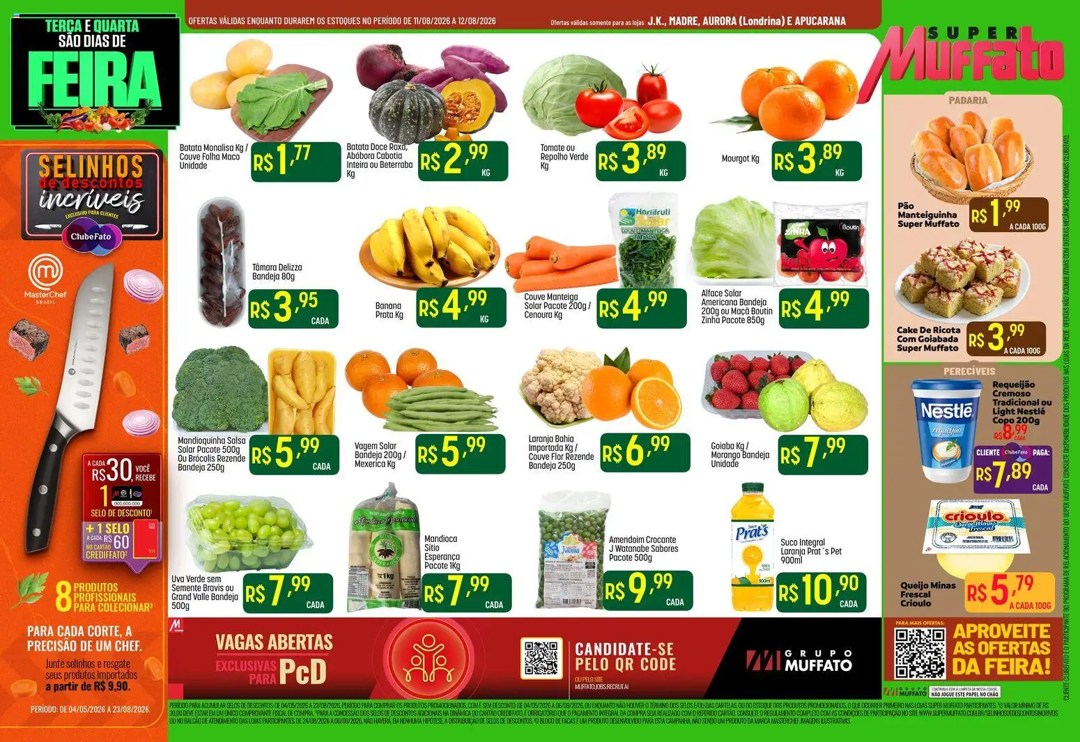Super Muffato Folheto - válido de 11/08/2026 | Página: 1 | Produtos: Goiaba, Mandioquinha, Uva, Alface