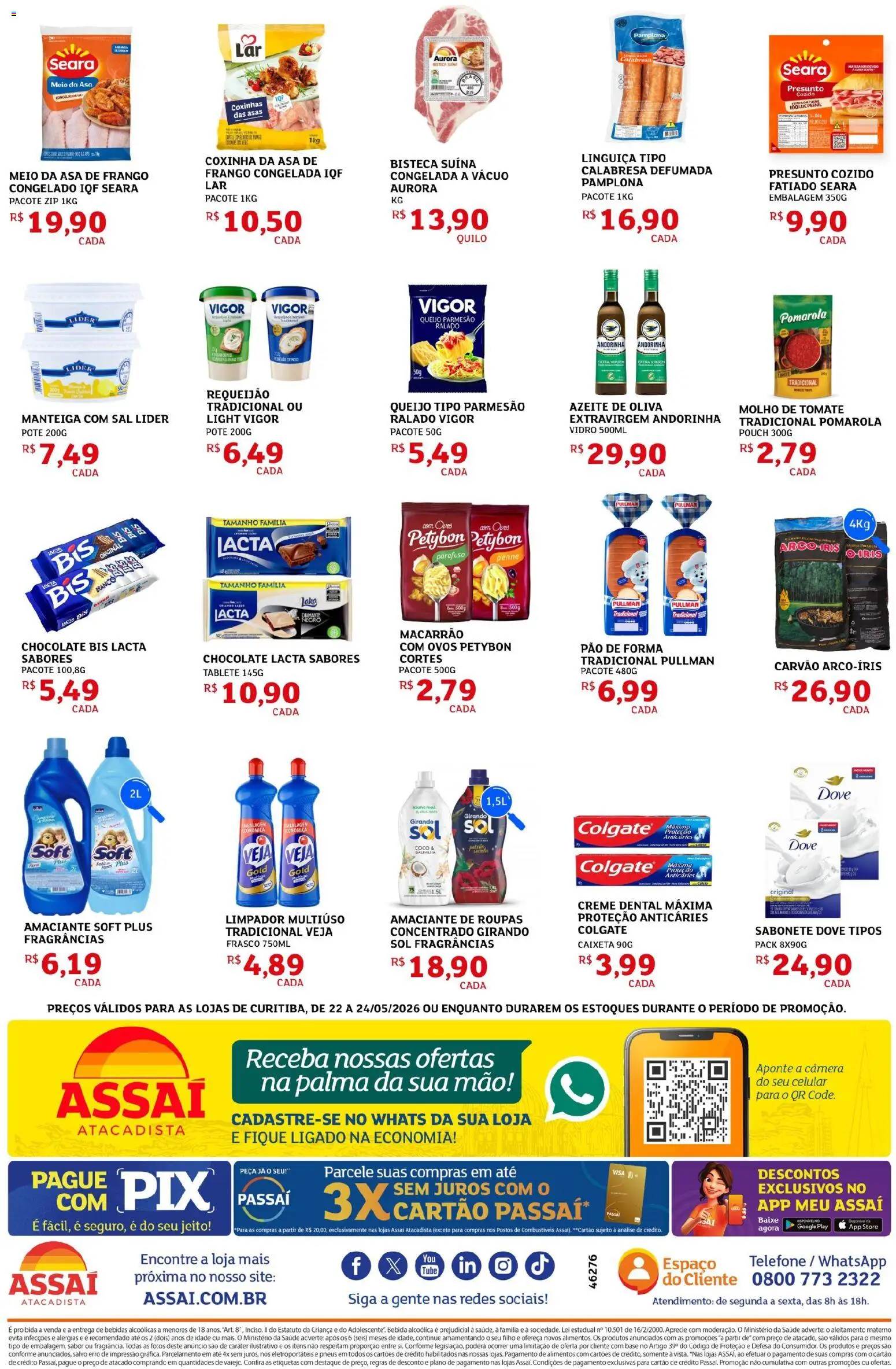 Assaí Atacadista Folheto - válido de 22.05.2026 | Página: 2 | Produtos: Asa de frango, Macarrão, Azeite, Câmera
