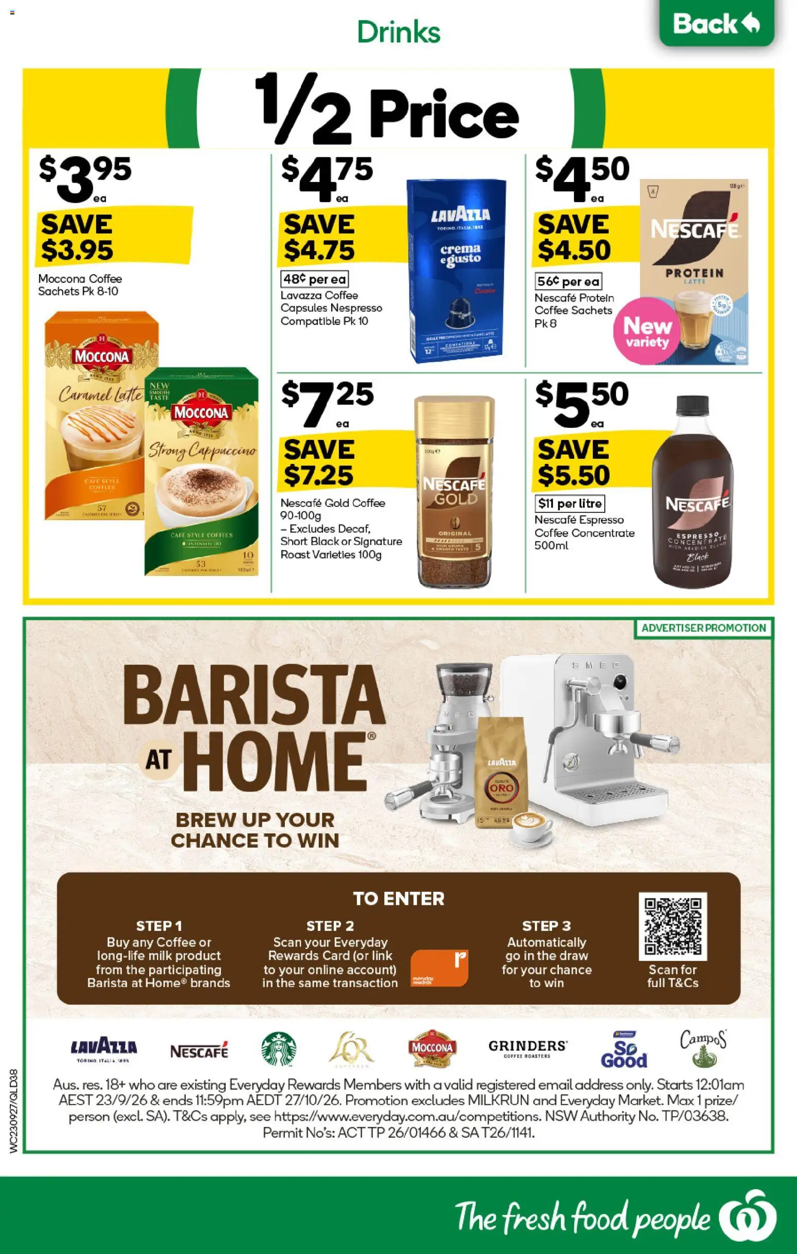 Woolworths catalogue - valid from 23/09/2026 | Page: 40 | Products: Milk, Coffee, Moccona, Nescafe