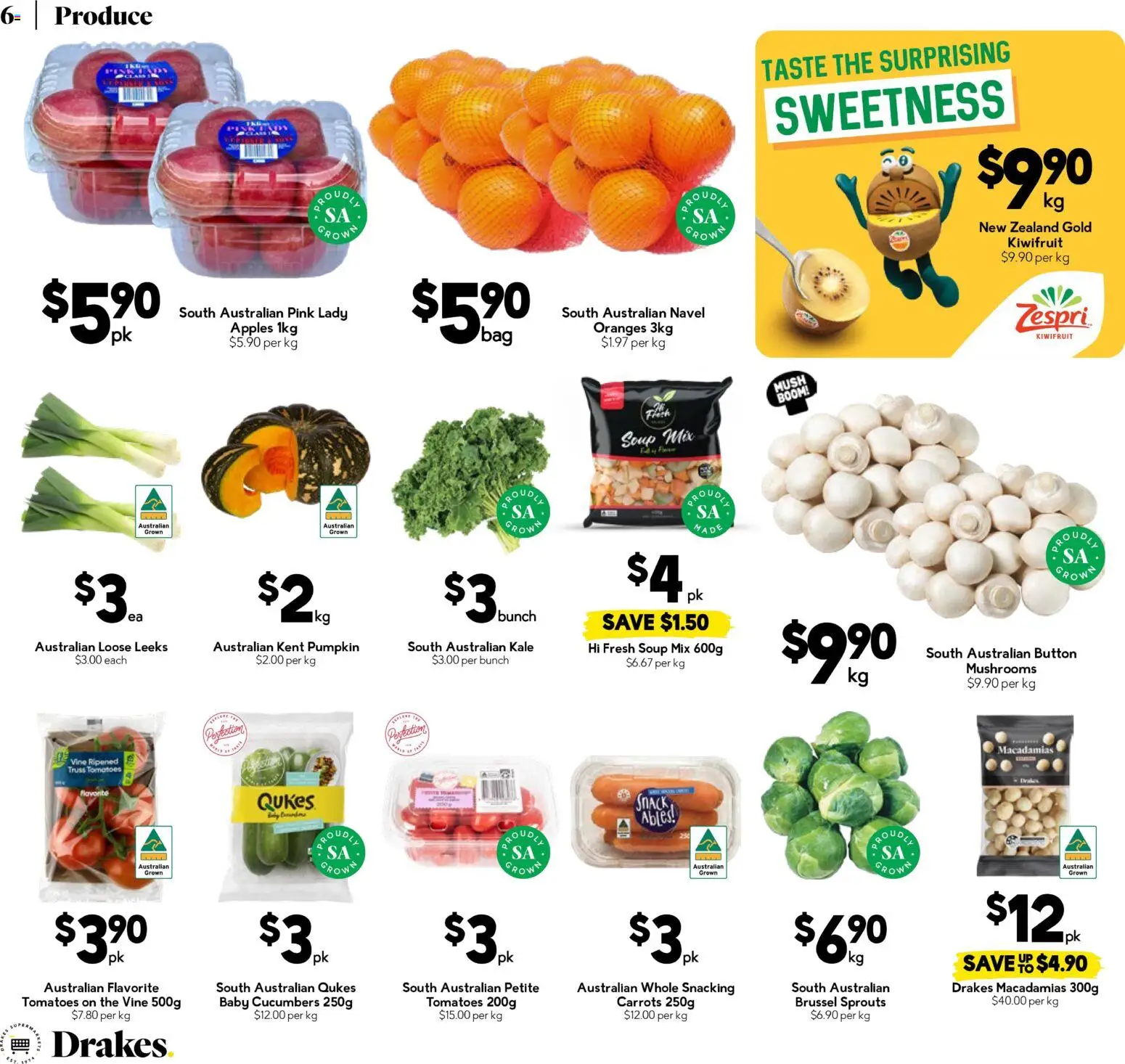 Drakes catalogue - valid from 10.06.2026 | Page: 11 | Products: Kale, Oranges, Mushrooms, Kiwifruit