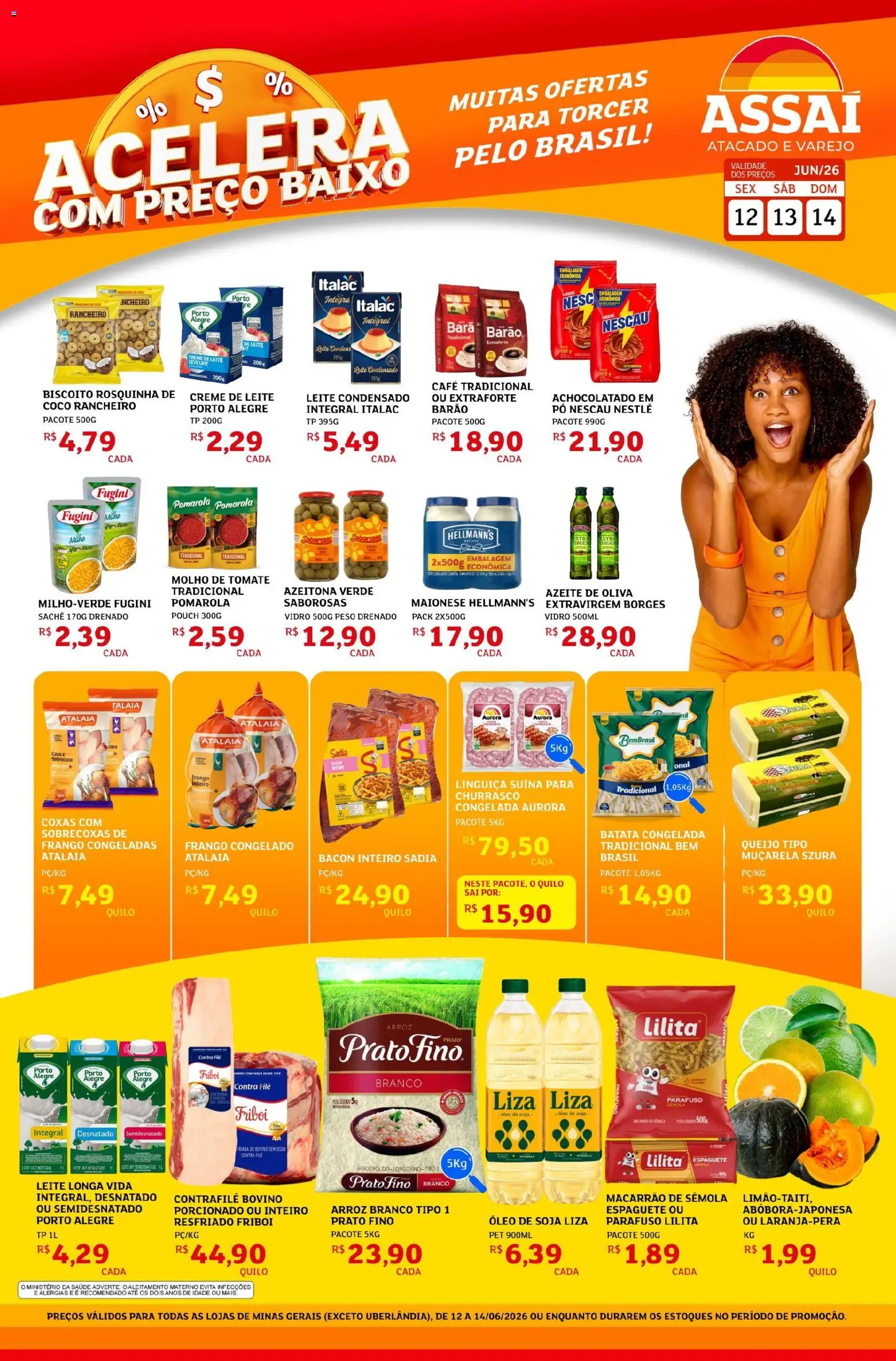 Assaí Atacadista Folheto - válido de 12.06.2026 | Página: 1 | Produtos: Molho de tomate, Arroz, Creme, Frango