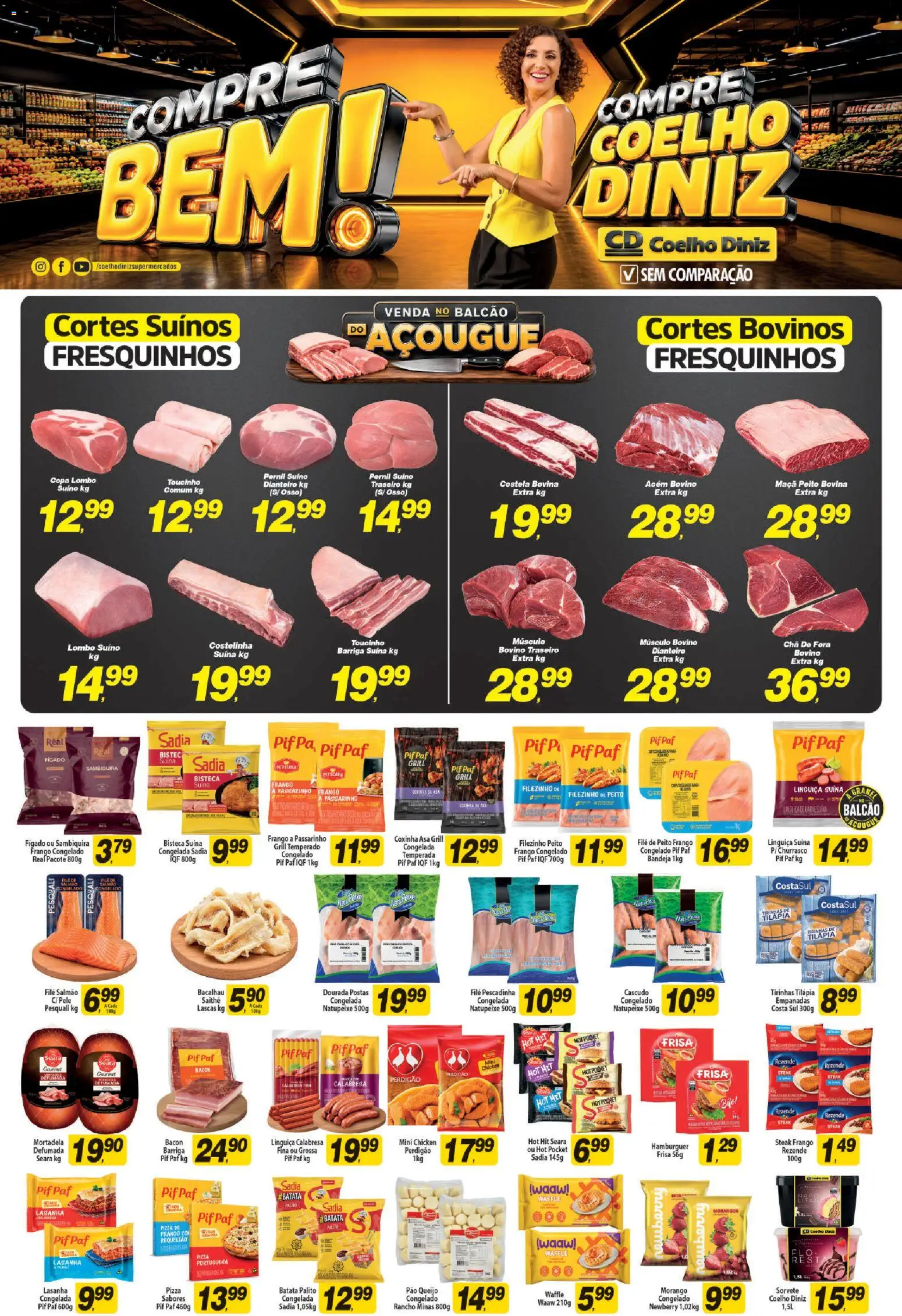 Coelho Diniz Folheto - válido de 03/09/2026 | Página: 1 | Produtos: Linguiça, Pão, Bandeja, Bacon