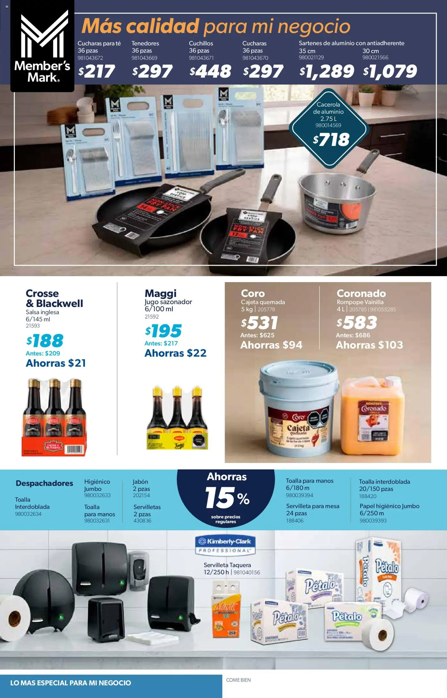 Nuevas ofertas de Sam's Club válidas en toda la República Mexicana desde el 04/09/2026. ¡Encuentra las mejores ofertas en Sam's Club catálogo! | Página: 16 | Productos: Toalla, Papel higiénico, Té, Servilletas