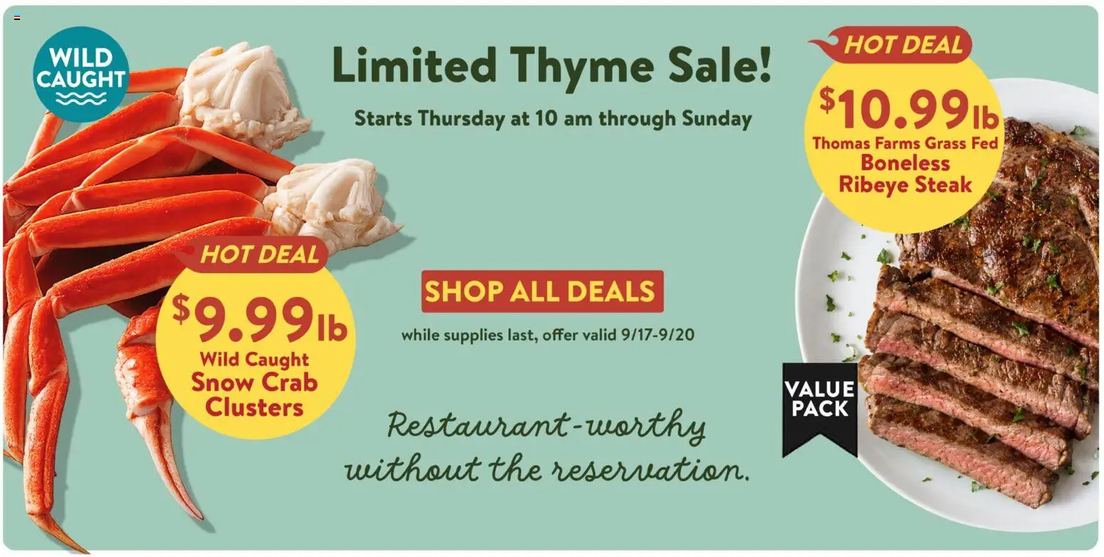 Fresh Thyme Weekly Ad - valid from 09/16/2026 | Page: 1 | Products: Steak