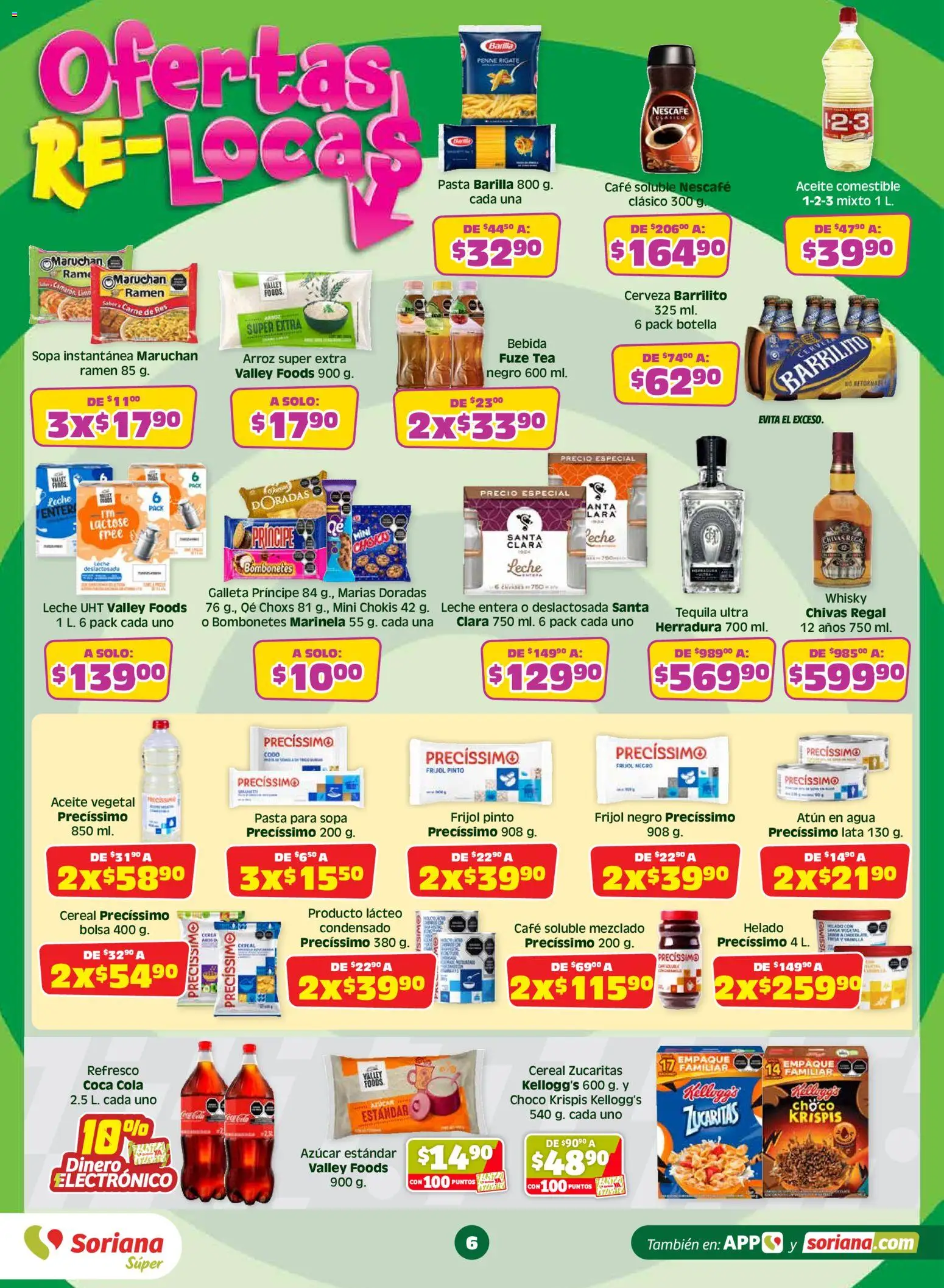 Nuevas ofertas de Soriana válidas en toda la República Mexicana desde el 29.05.2026. ¡Encuentra las mejores ofertas en Soriana Julio Regalado Súper Nacional! | Página: 6 | Productos: Sopa, Cerveza, Pasta, Tequila