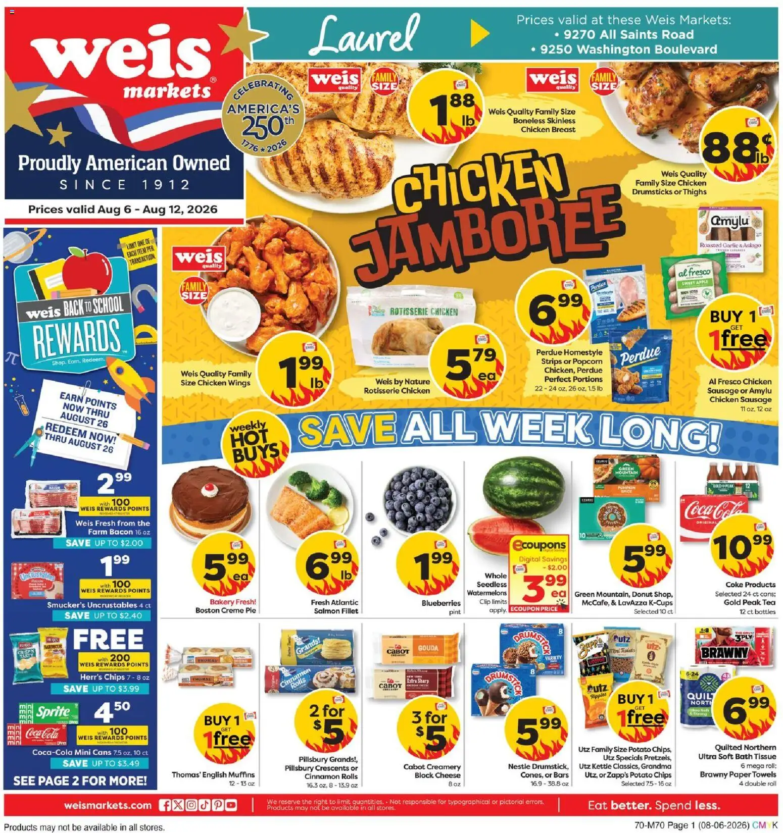 Weis Grand Opening - valid from 08/06/2026 | Page: 5 | Products: Bakery, Tea, Drumsticks, Paper towels