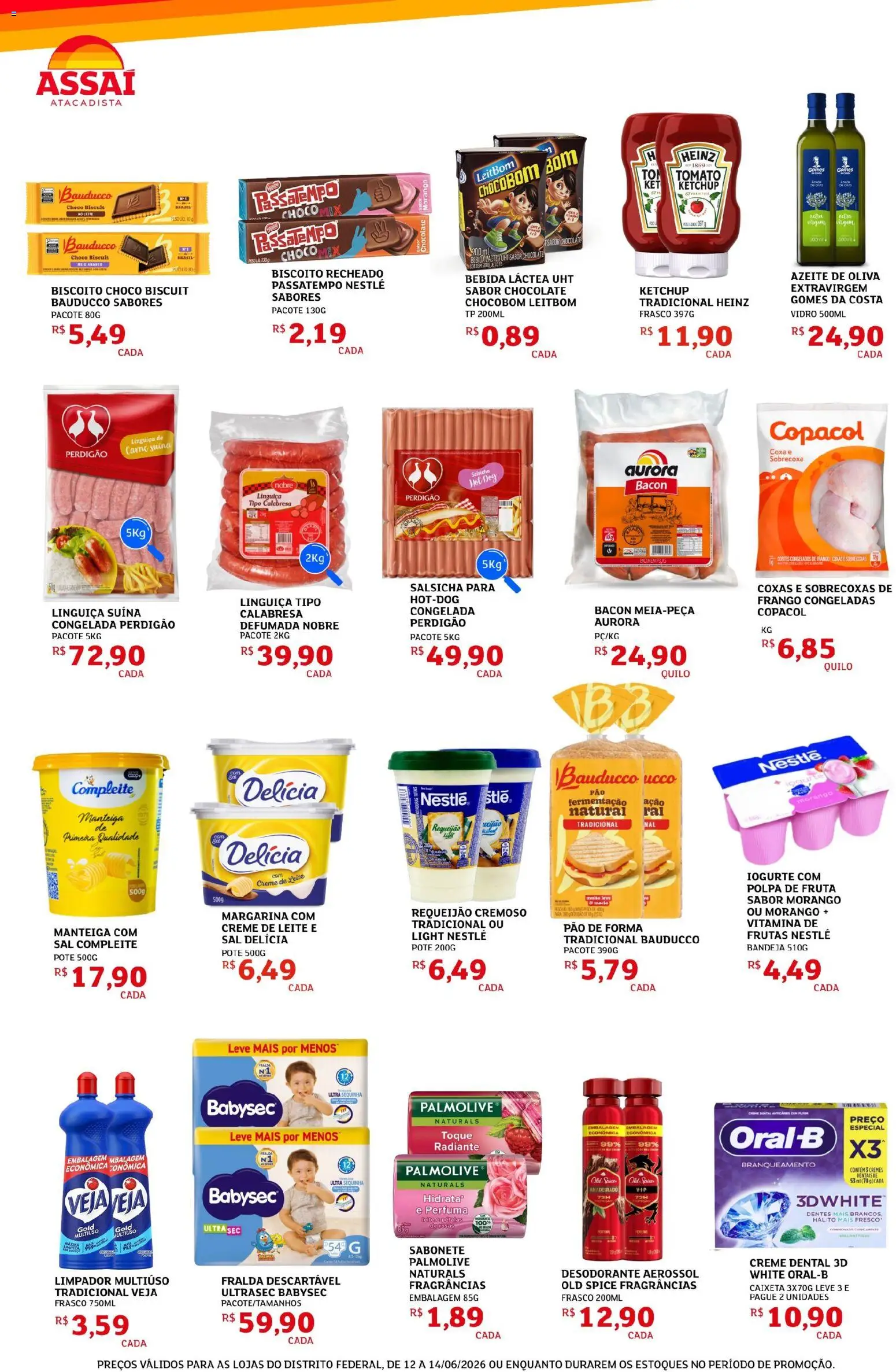 Assaí Atacadista Folheto - válido de 12.06.2026 | Página: 2 | Produtos: Linguiça, Creme, Sal, Frango