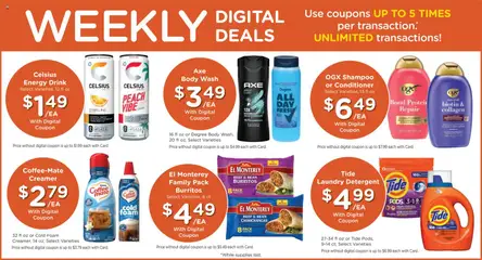 Preview of King Soopers weekly ads valid from 07/29/2026 | Page: 5 | Products: Shampoo, Coffee, Body Wash, Peach
