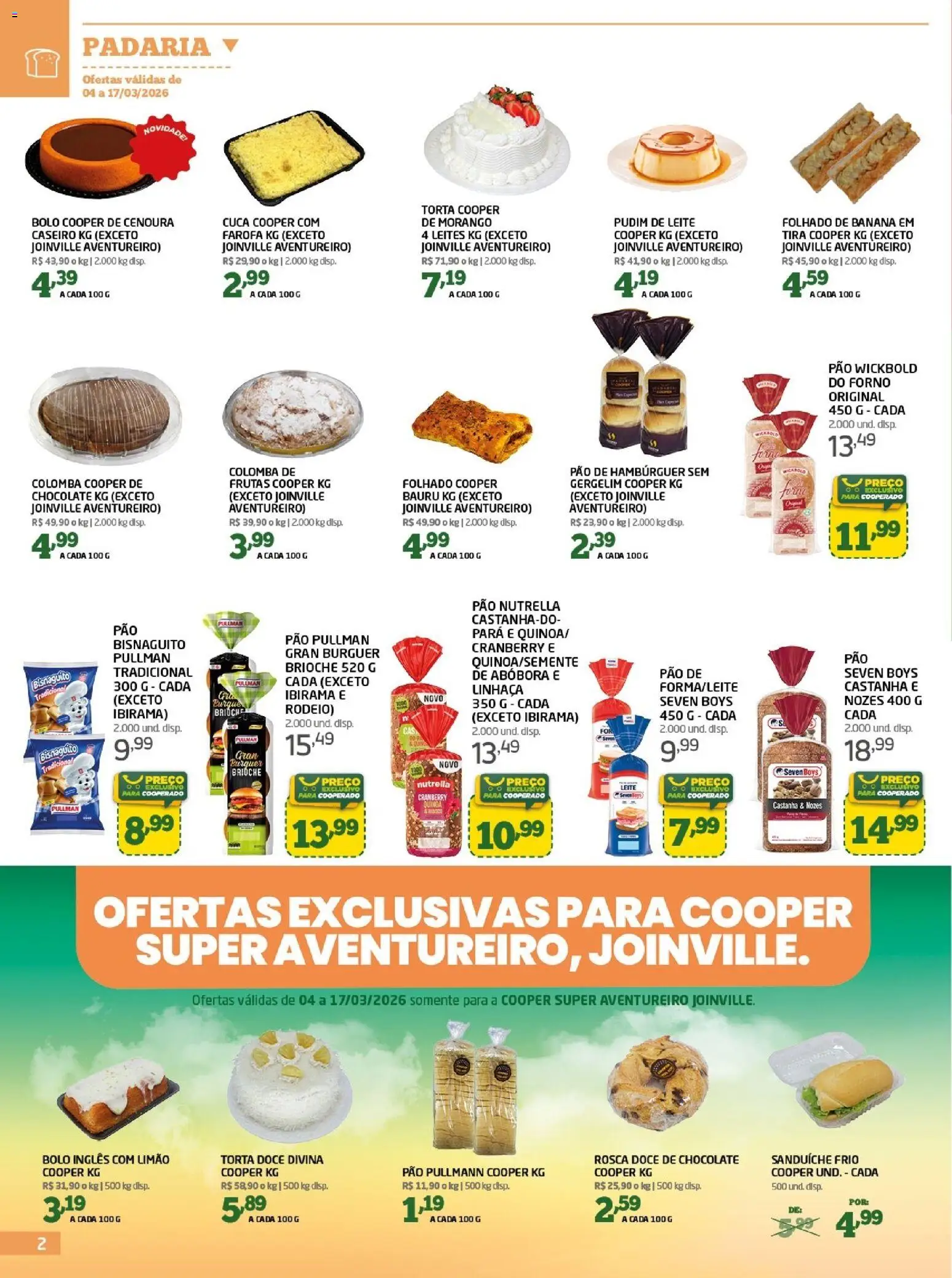 Cooper Folheto - válido de 04.03.2026 | Página: 2 | Produtos: Forno, Pão, Sanduíche, Nozes