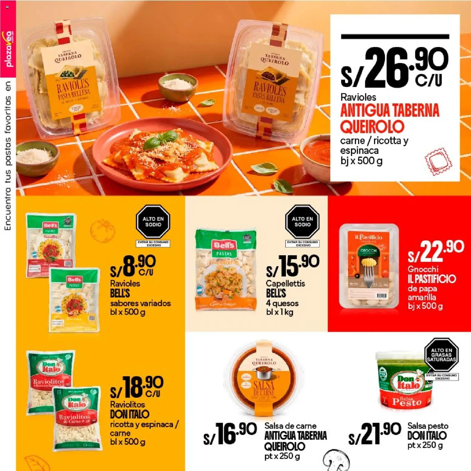 Catálogo Plaza Vea válido desde 17/08/2026 | Página: 2 | Productos: Espinaca, Carne, Pesto, Pasta