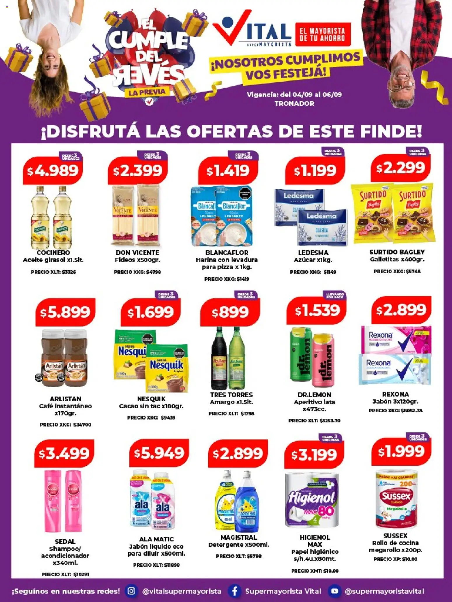 Vital - Ofertas fin │ válido desde el 04/09/2026 | Página: 1 | Productos: Cocina, Galletitas, Acondicionador, Jabón