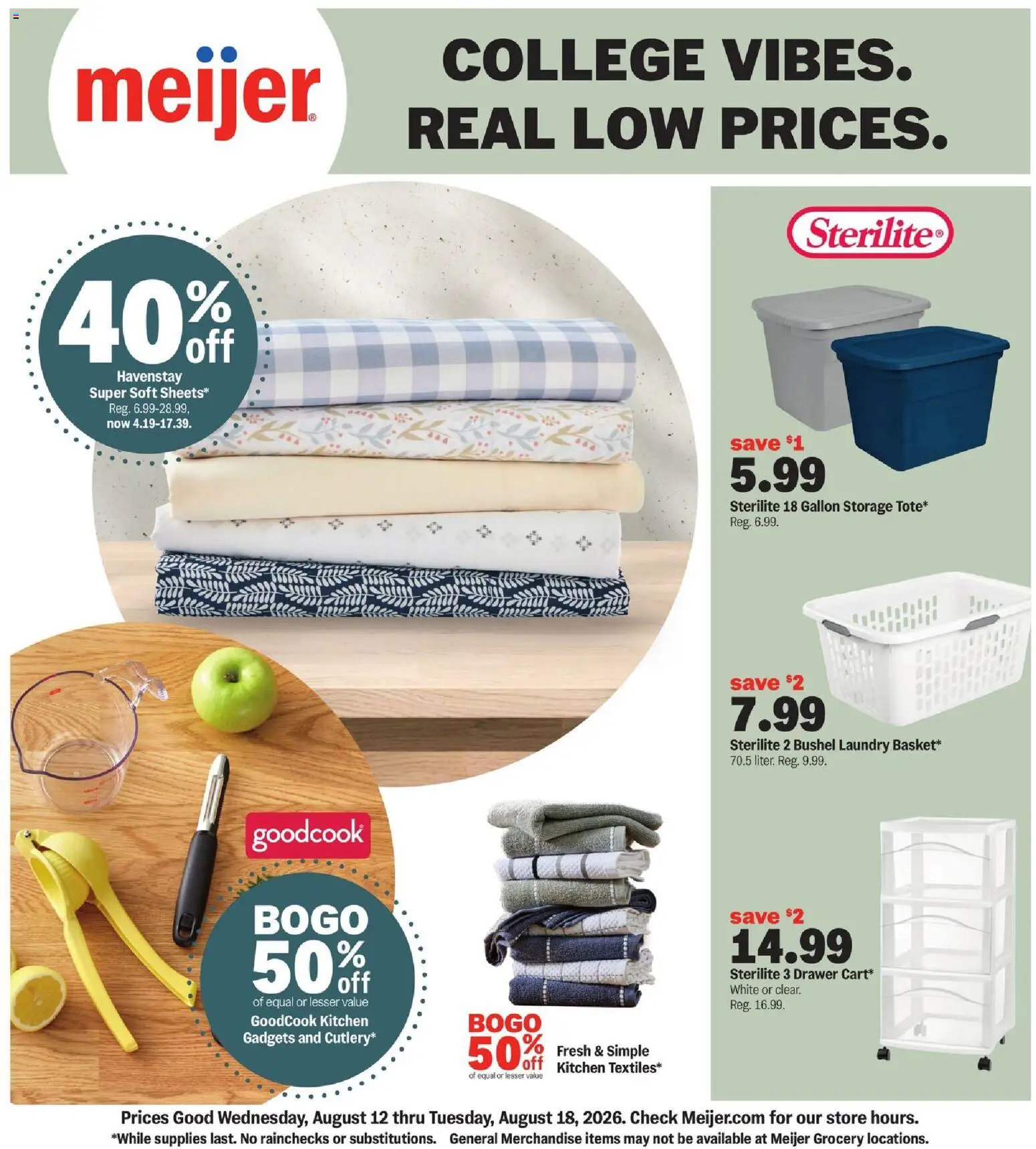 Meijer College Vibes Real Low Prices - valid from 08/12/2026 | Page: 1