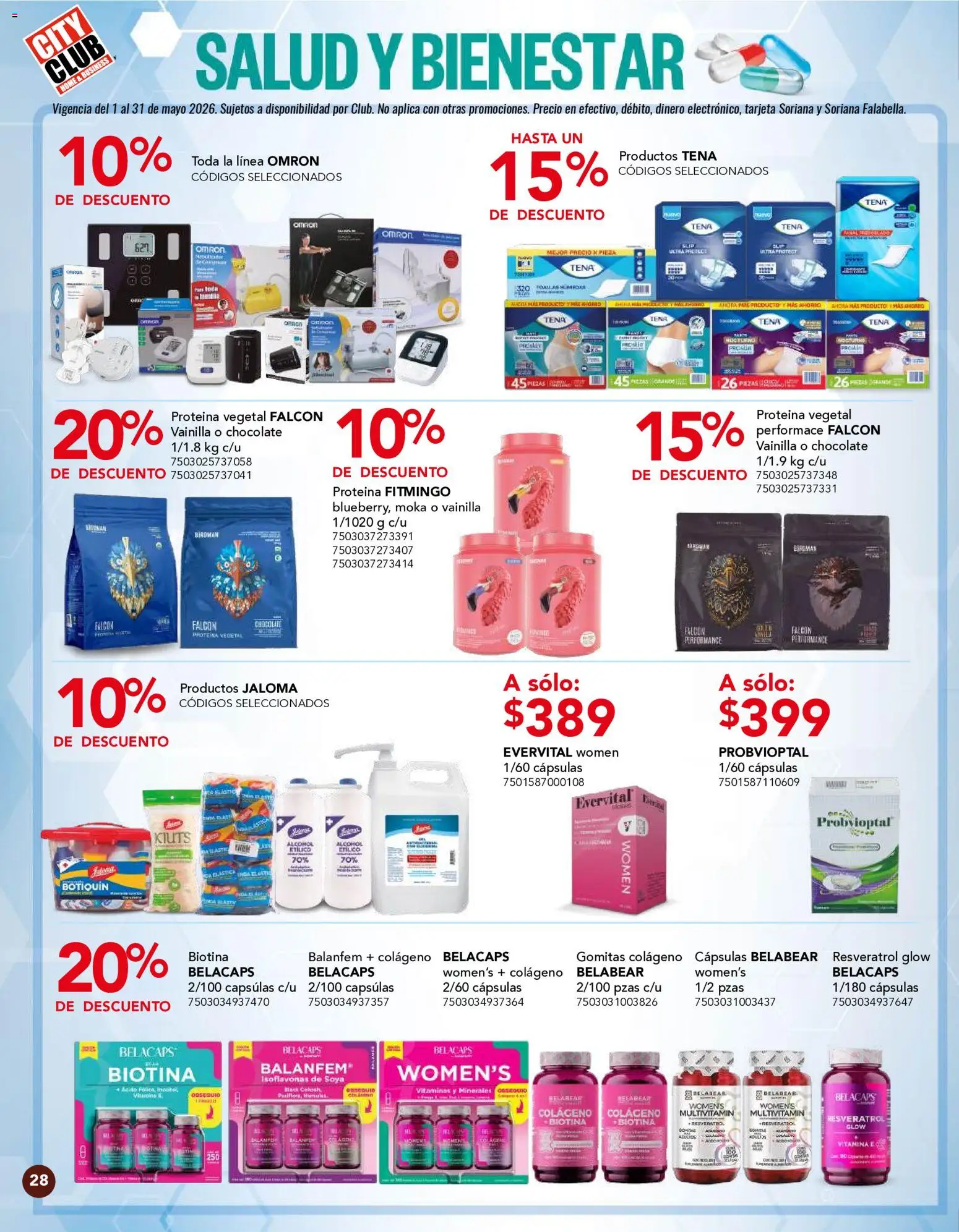 Nuevas ofertas de City Club válidas en toda la República Mexicana desde el 01.05.2026. ¡Encuentra las mejores ofertas en City Club catálogo! | Página: 28 | Productos: Chocolate, Vitaminas, Gomitas