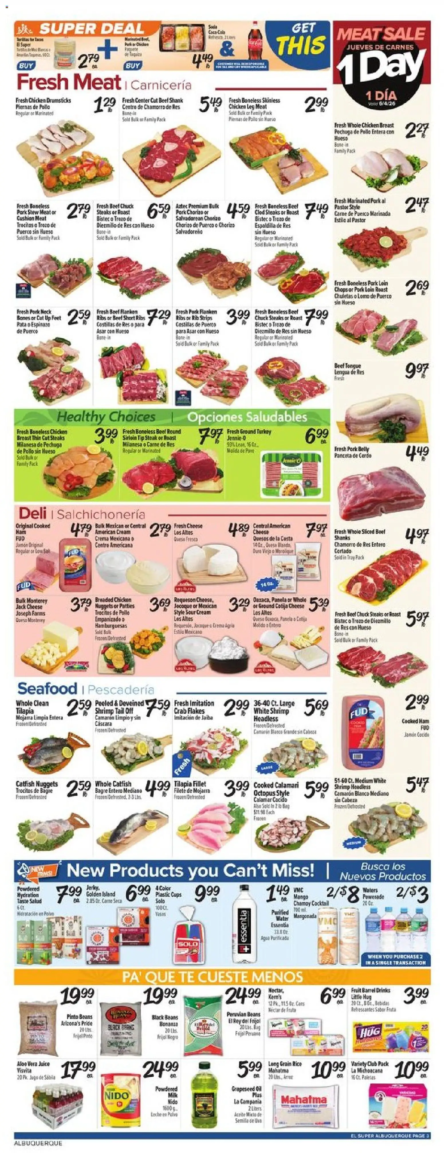 El Super Weekly Ad - NM - valid from 03.06.2026 | Page: 3 | Products: Juice, Rice, Aloe Vera, Cream