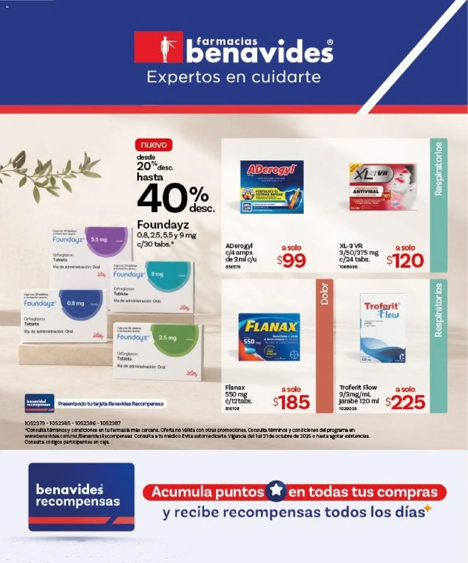 Nuevas ofertas de Farmacia Benavides válidas en toda la República Mexicana desde el 01/10/2026. ¡Encuentra las mejores ofertas en Farmacia Benavides catálogo! | Página: 1 | Productos: Cápsulas, Caja