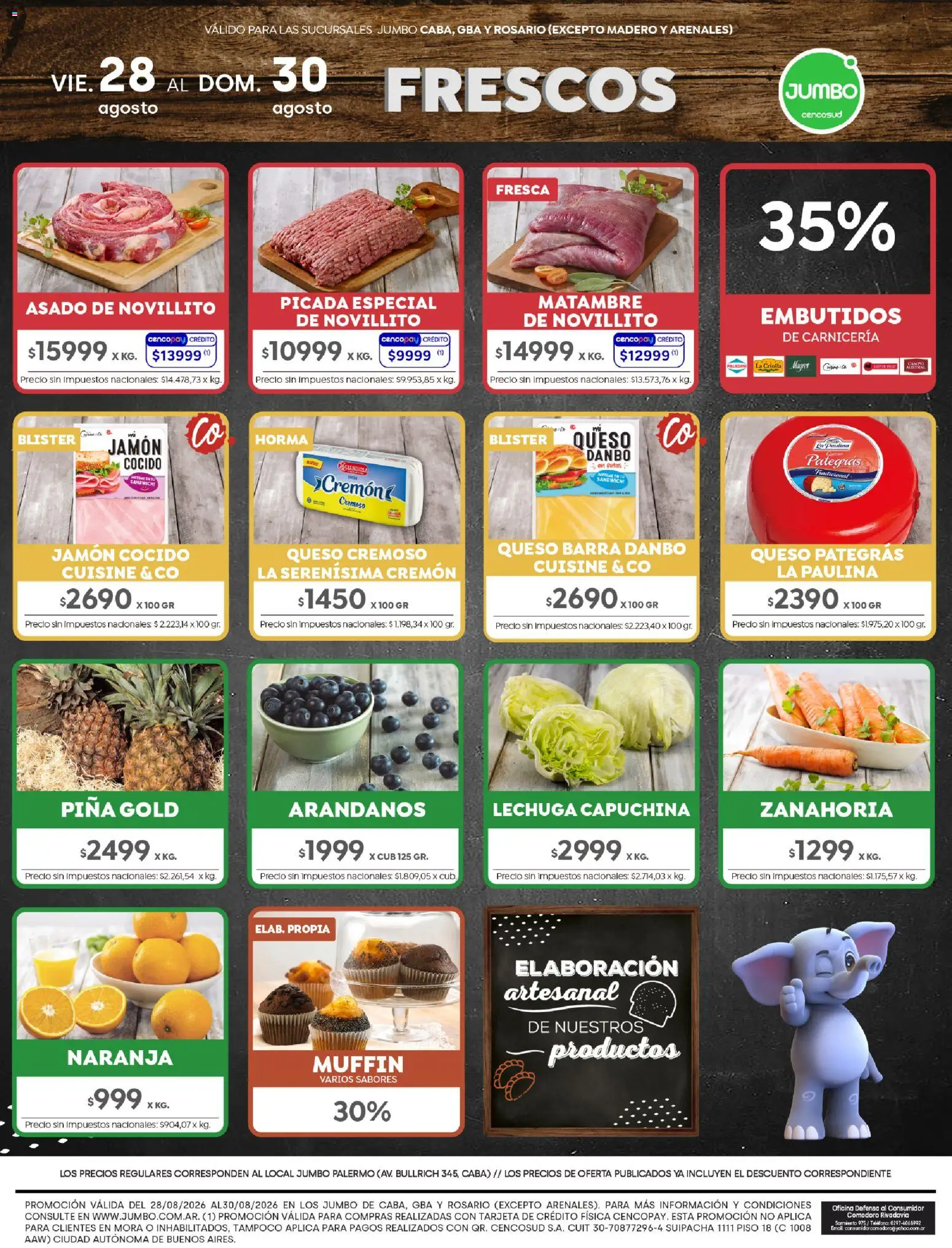 Jumbo ofertas │ válido desde el 27/08/2026 | Página: 8 | Productos: Embutidos, Arándanos, Queso, Zanahoria