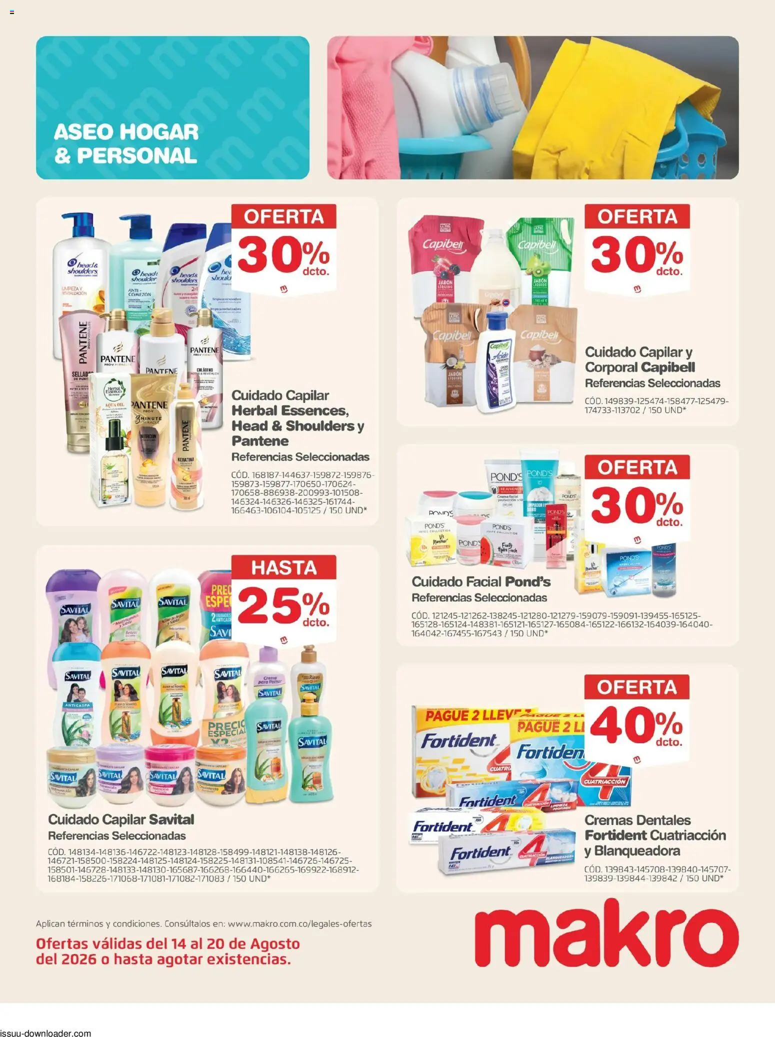 Makro revista - valida desde el 14/08/2026 | Página: 22 | Productos: Crema, Head & Shoulders, Jabón
