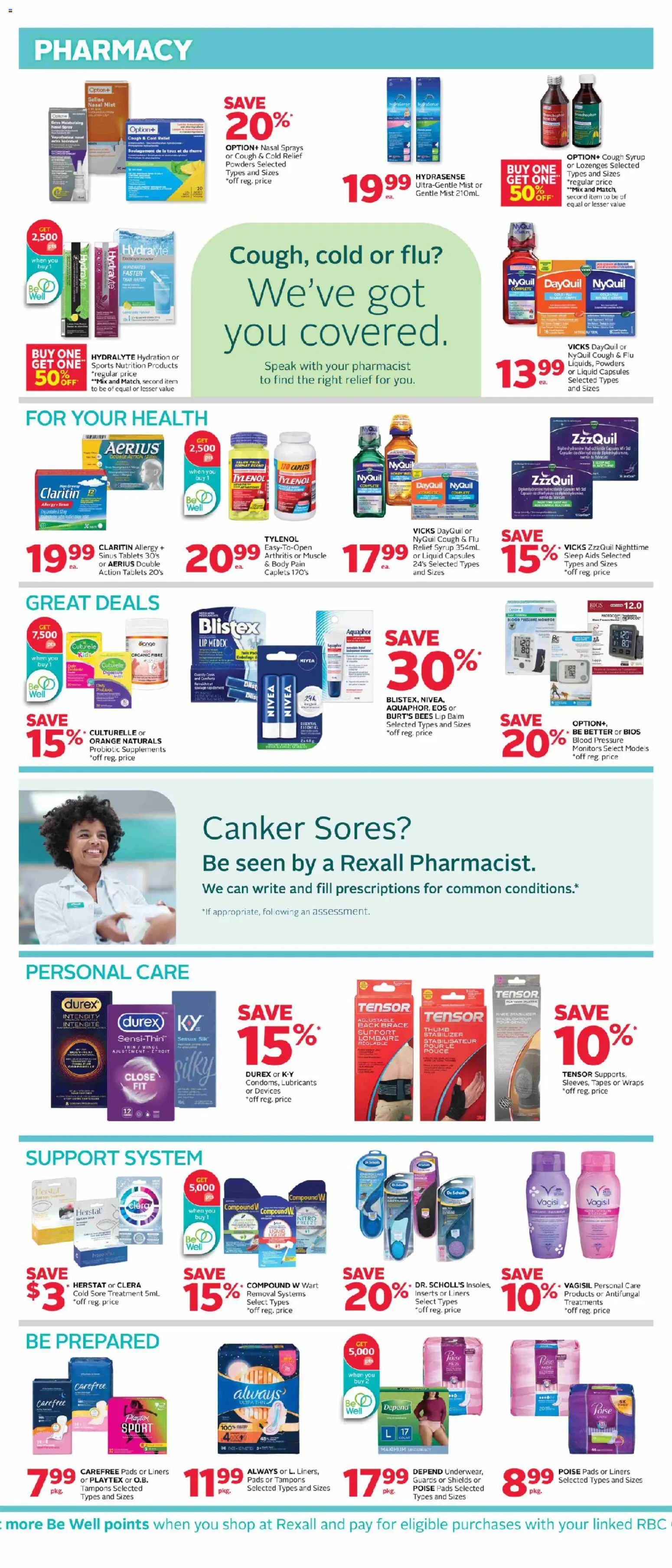 Rexall flyer valid from Sep 4, 2026 | Page: 7 | Products: Phone, Water, Knee, Honey