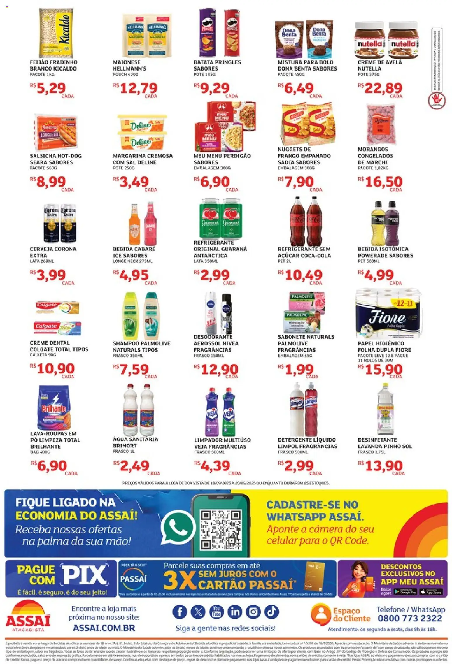 Assaí Atacadista Folheto - válido de 18/09/2026 | Página: 2 | Produtos: Detergente, Água, Creme, Água sanitária