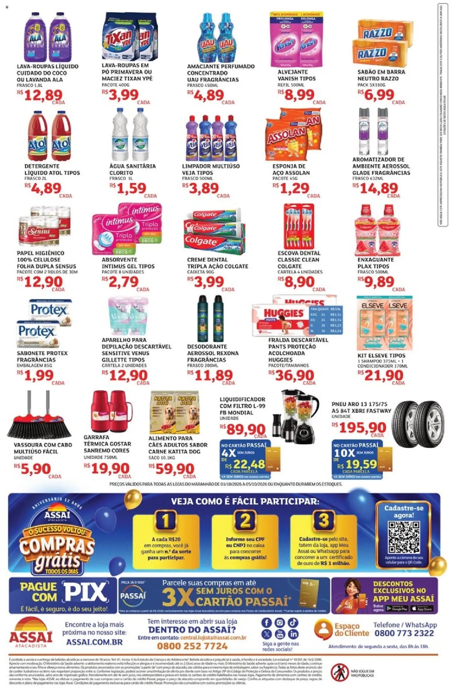Assaí Atacadista Folheto - válido de 01/10/2026 | Página: 4 | Produtos: Pó, Escova, Caixa, Carne