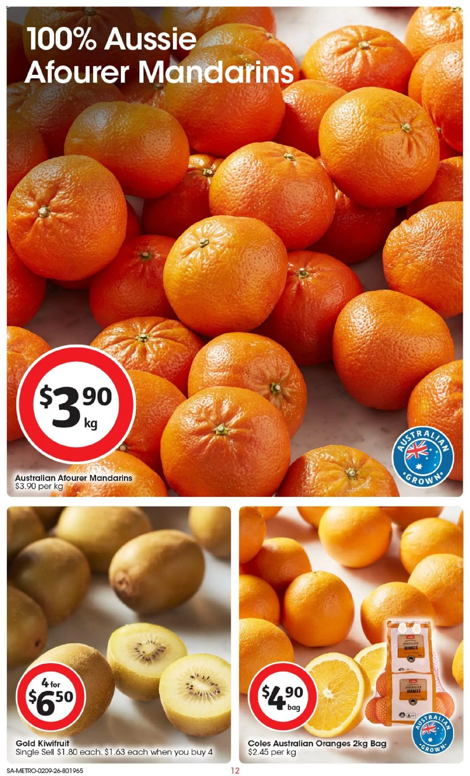 Coles catalogue - valid from 02/09/2026 | Page: 13 | Products: Oranges, Kiwifruit, Mandarins, Bag