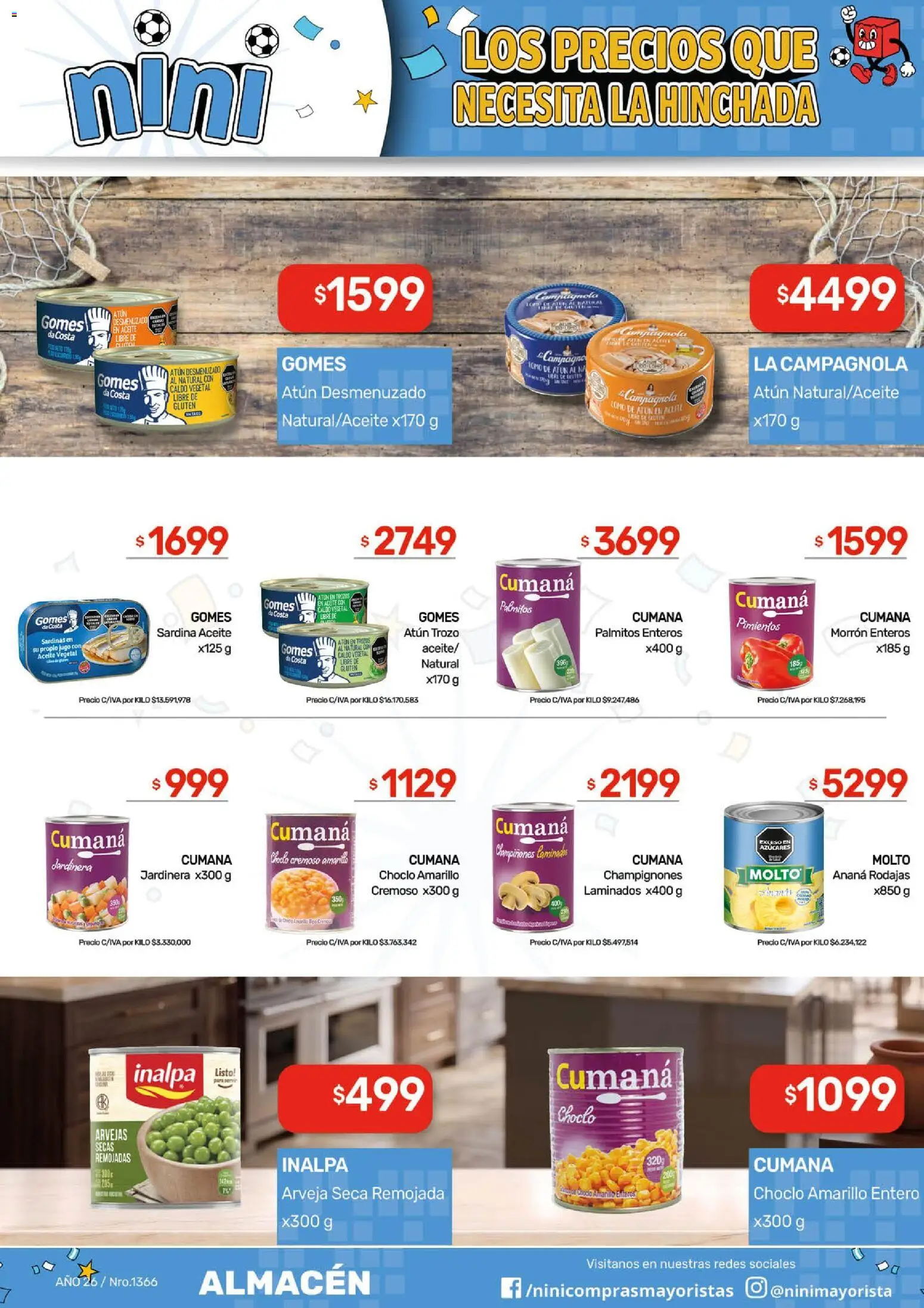 NINI Mayorista ofertas │ válido desde el 29/06/2026 | Página: 25 | Productos: Choclo, Arvejas, Ananá, Palmitos