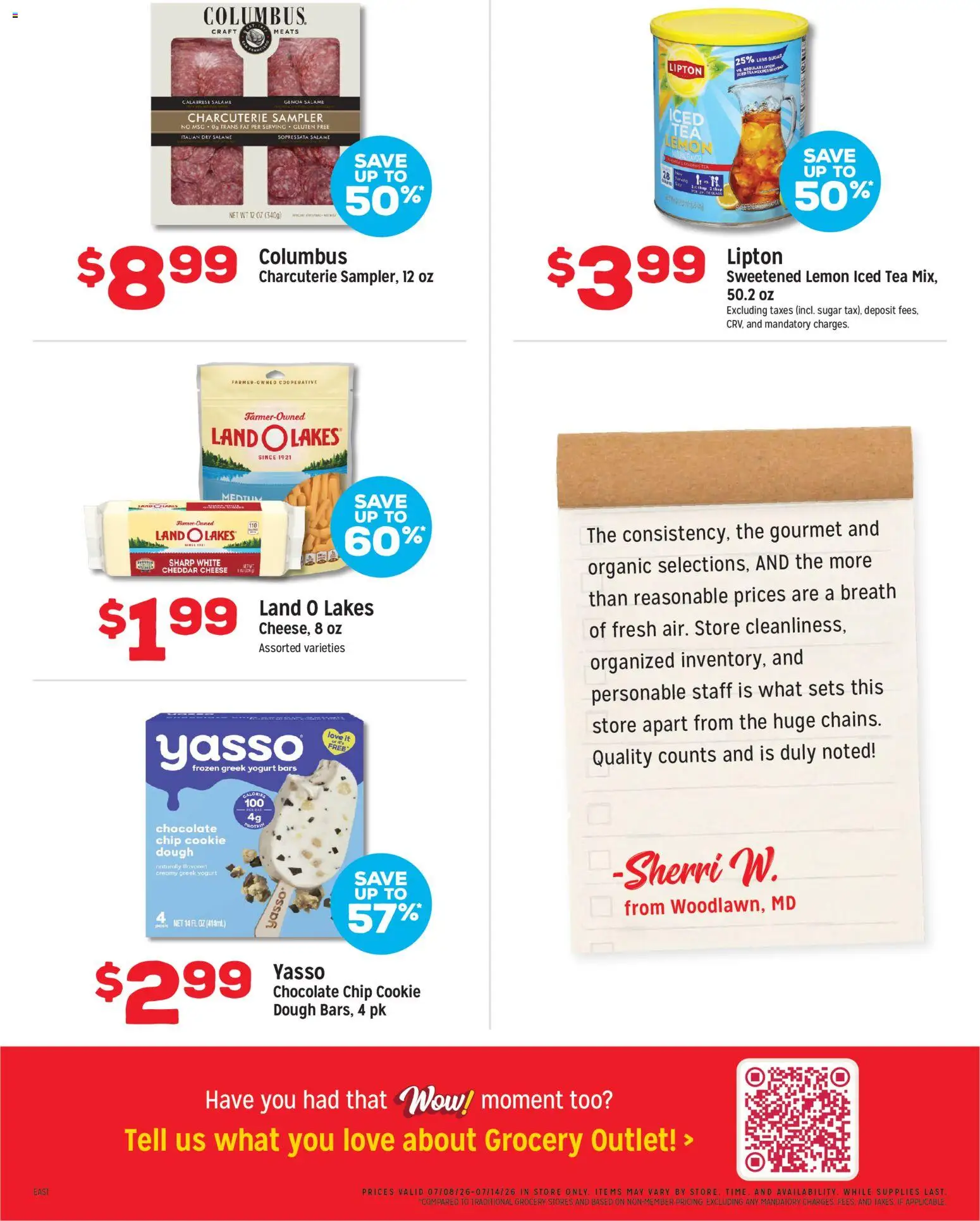 Grocery Outlet Weekly Ad - valid from 07/08/2026 | Page: 2 | Products: Cheese, Yogurt, Sugar, Lemon