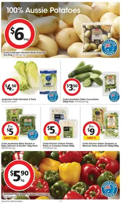 Preview of Coles Australian Baby Cucumbers, 250g Pack - valid from 09/09/2026 | Page: 17 | Products: Pasta, Salad, Baby spinach, Greens