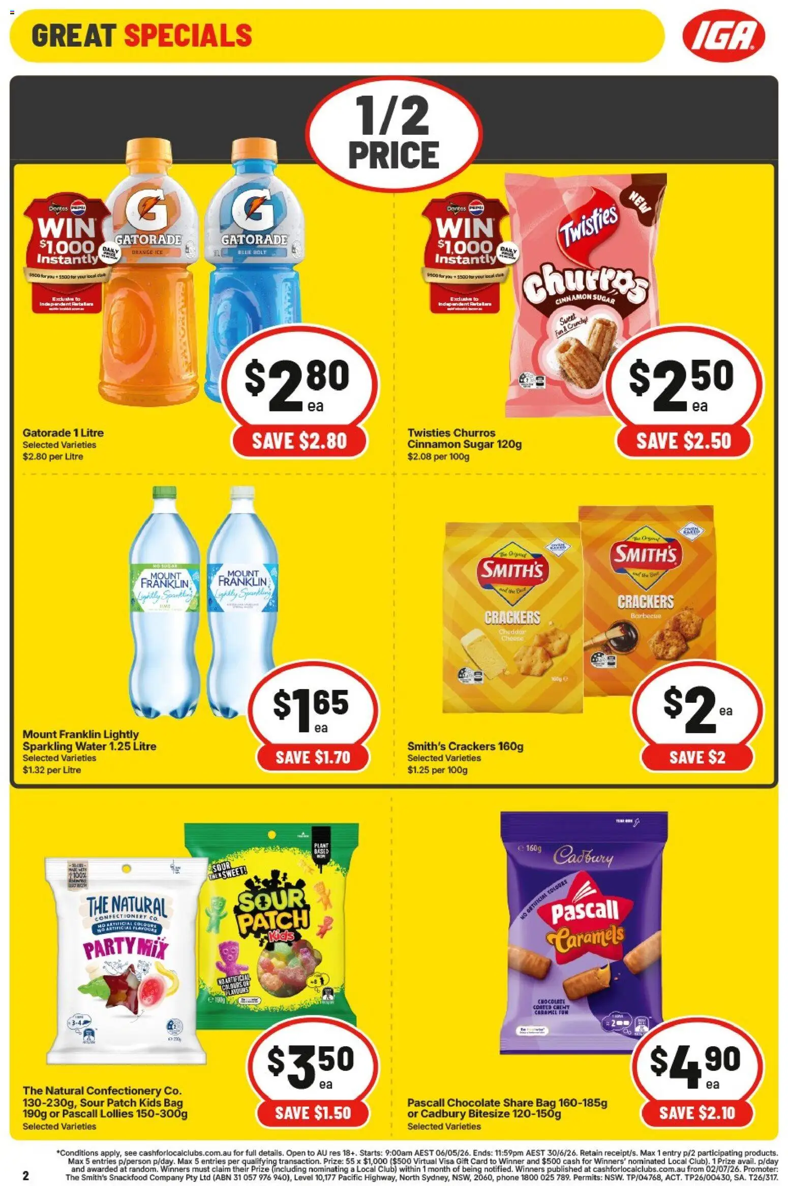 IGA catalogue - valid from 20.05.2026 | Page: 5 | Products: Crackers, Cheese, Water, Bag