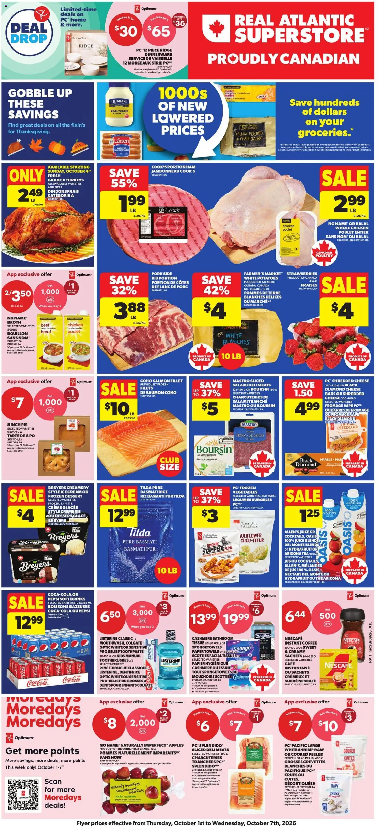Atlantic Superstore flyer valid from Oct 1, 2026 | Page: 2 | Products: Garlic, Shelf, Chair, Cheese