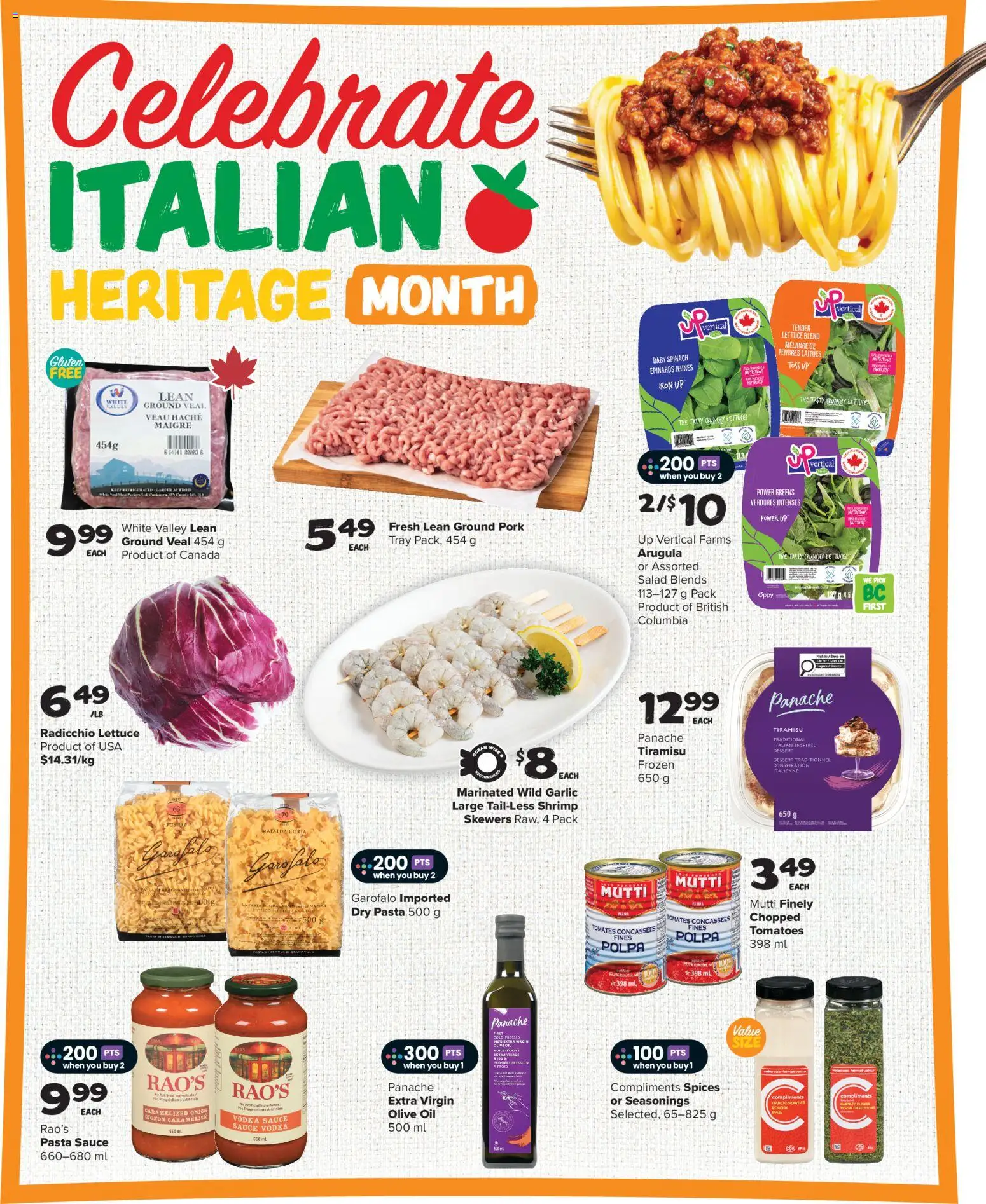 Thrifty Foods flyer valid from 04.06.2026 | Page: 13 | Products: Pasta, Salad, Oil, Pork