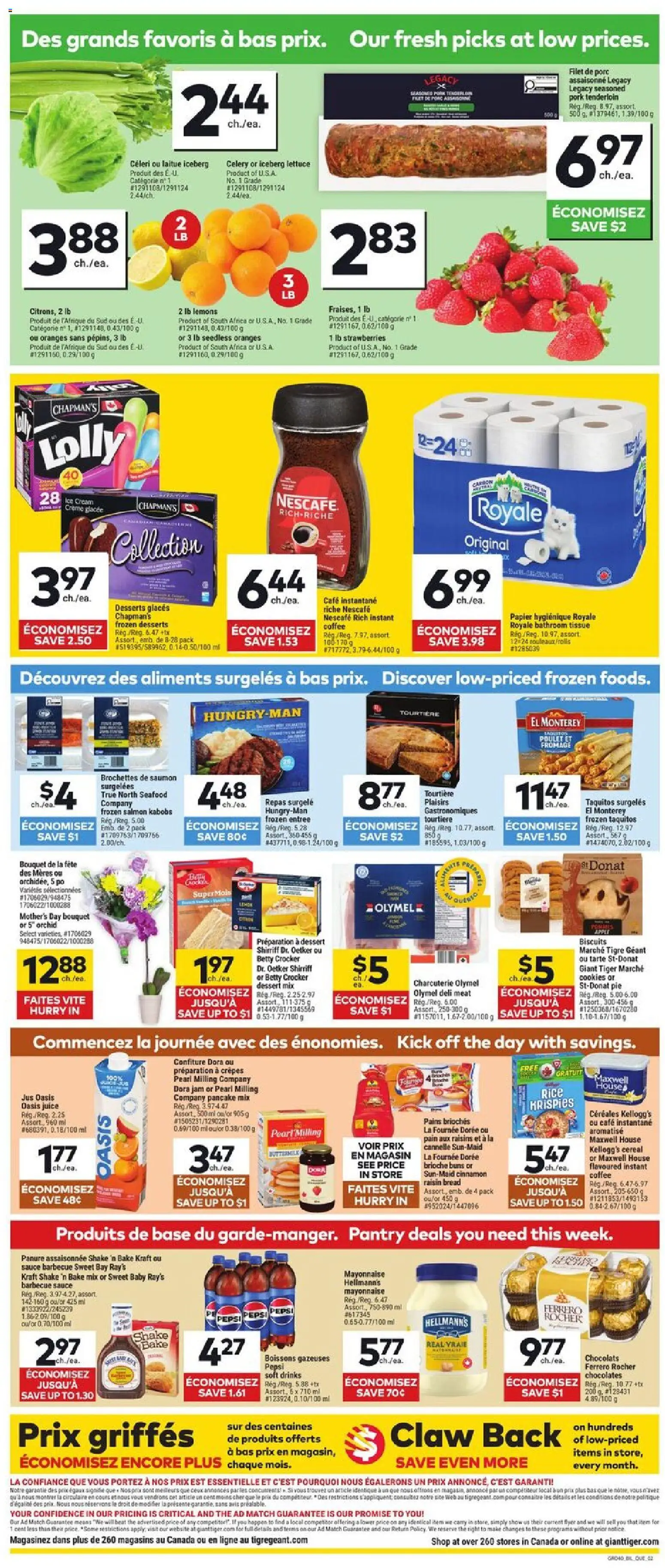 Giant Tiger flyer valid from 06.05.2026 | Page: 2 | Products: Bread, Coffee, Juice, Oranges