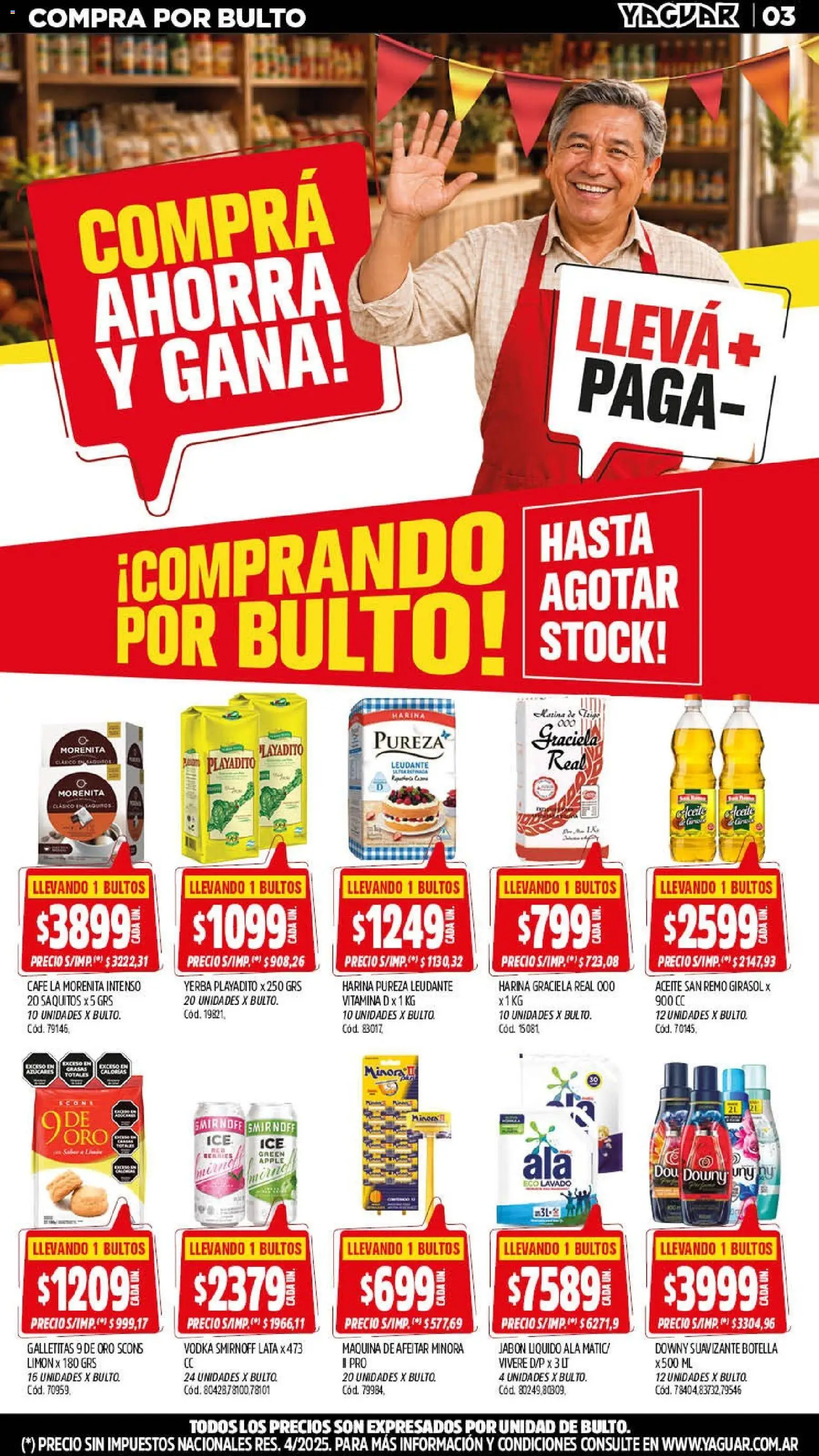 Yaguar - Oferta Semanal Mendoza │ válido desde el 07/09/2026 | Página: 3 | Productos: Vodka, Maquina de afeitar, Galletitas, Yerba