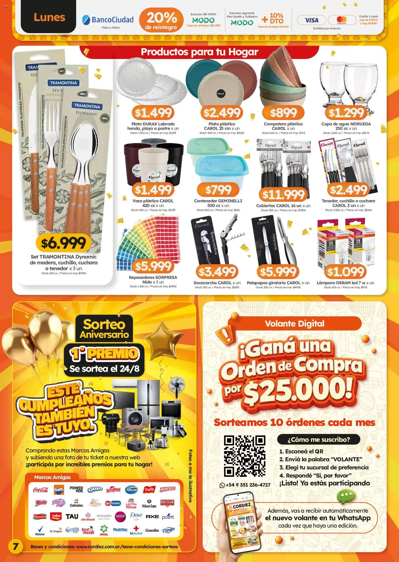 Cordiez ofertas │ válido desde el 20/08/2026 | Página: 7 | Productos: Fanta, Agua, Oreo, Postre