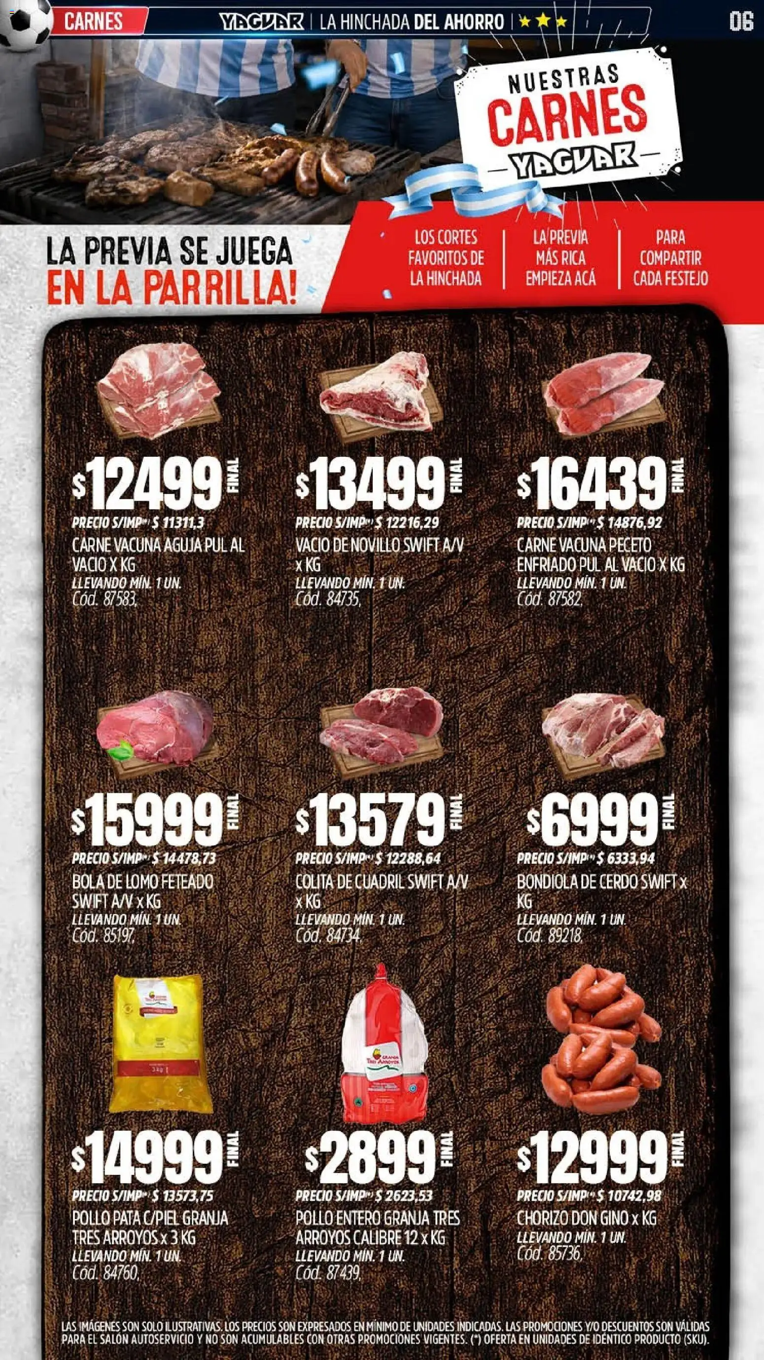 Yaguar - Oferta Semanal Córdoba │ válido desde el 08.06.2026 | Página: 6 | Productos: Parrilla, Pollo, Chorizo, Cerdo