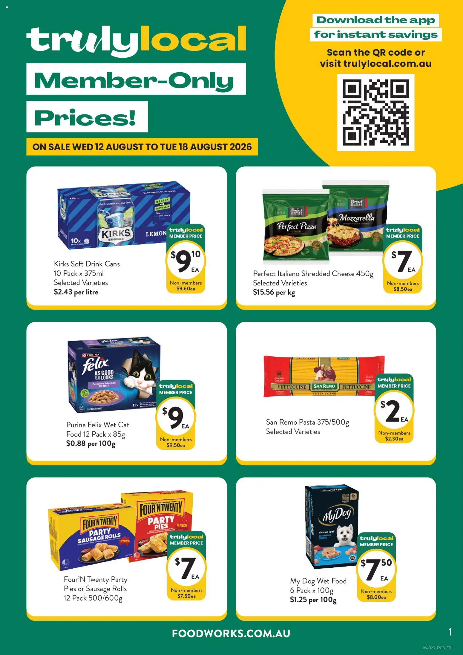 Foodworks catalogue - valid from 12/08/2026 | Page: 1 | Products: Cheese, Pasta, Lemon, Pies