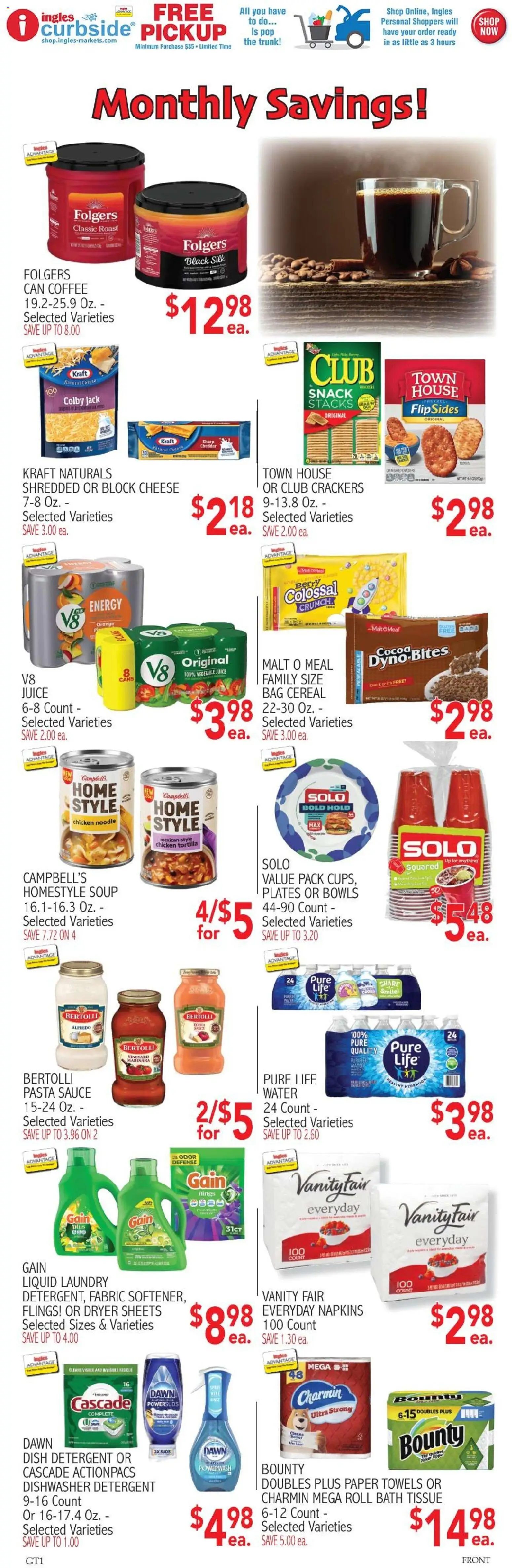 Ingles Weekly Ad - valid from 10.06.2026 | Page: 5 | Products: Cheese, Detergent, Water, Bag