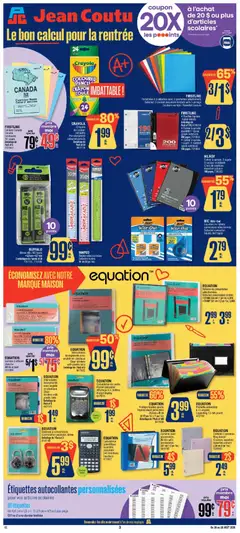 Preview of Jean Coutu - Encart scolaire from shop Jean Coutu valid from Aug 20, 2026