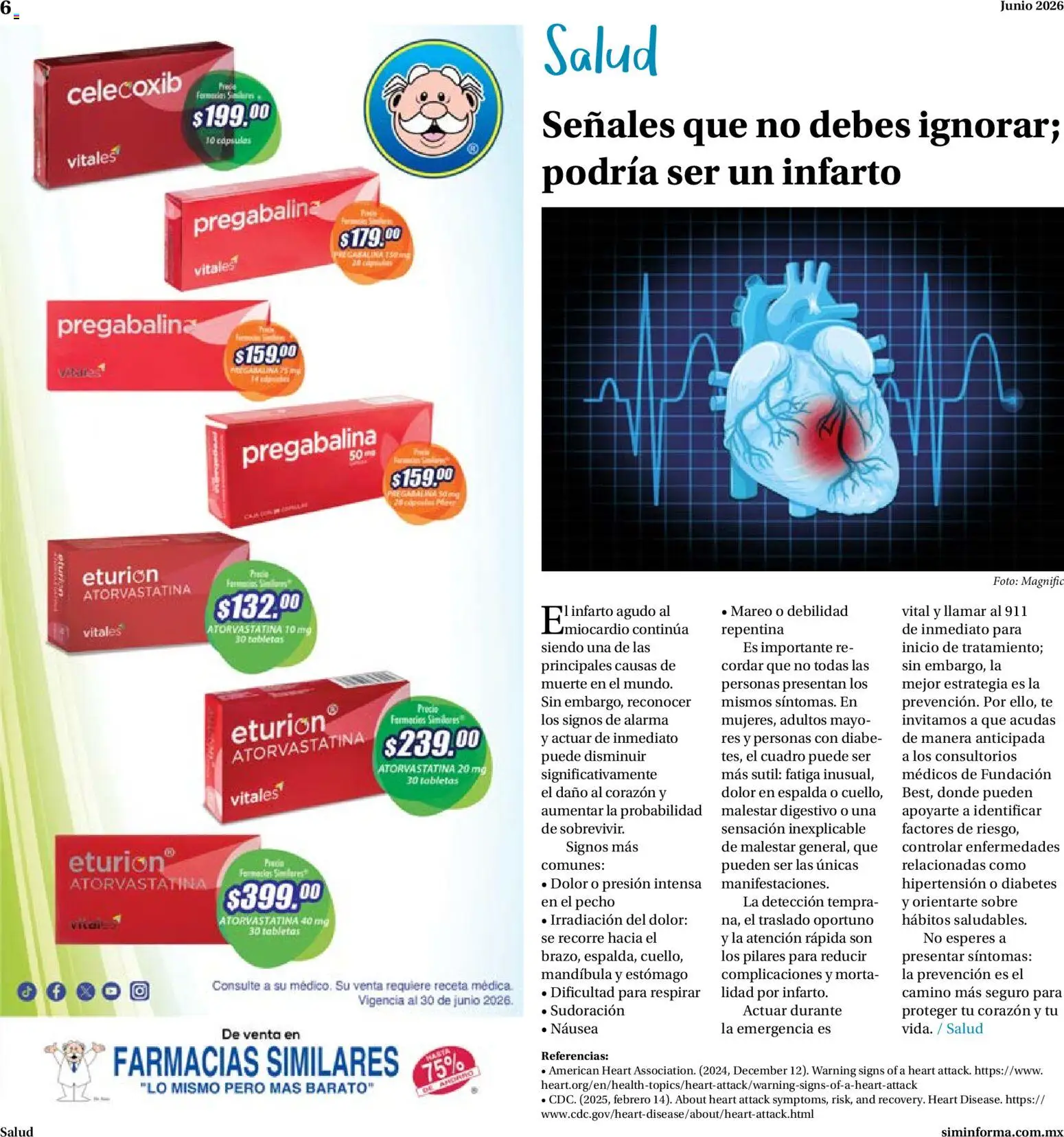 Nuevas ofertas de Farmacias Similares válidas en toda la República Mexicana desde el 01.06.2026. ¡Encuentra las mejores ofertas en Farmacias Similares catálogo! | Página: 6