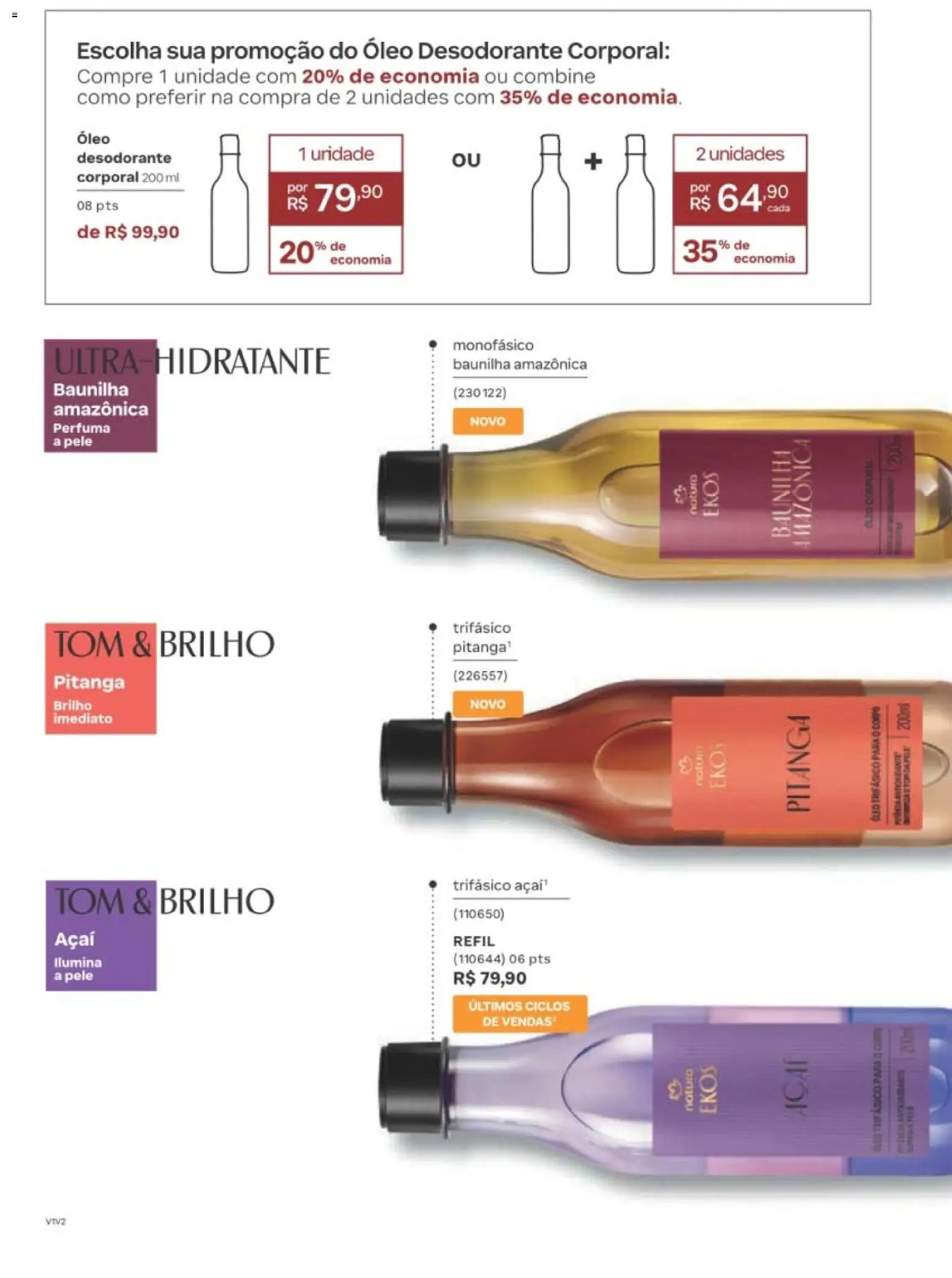 Natura Folheto - válido de 01/09/2026 | Página: 95 | Produtos: Baunilha, Desodorante, Óleo, Açaí