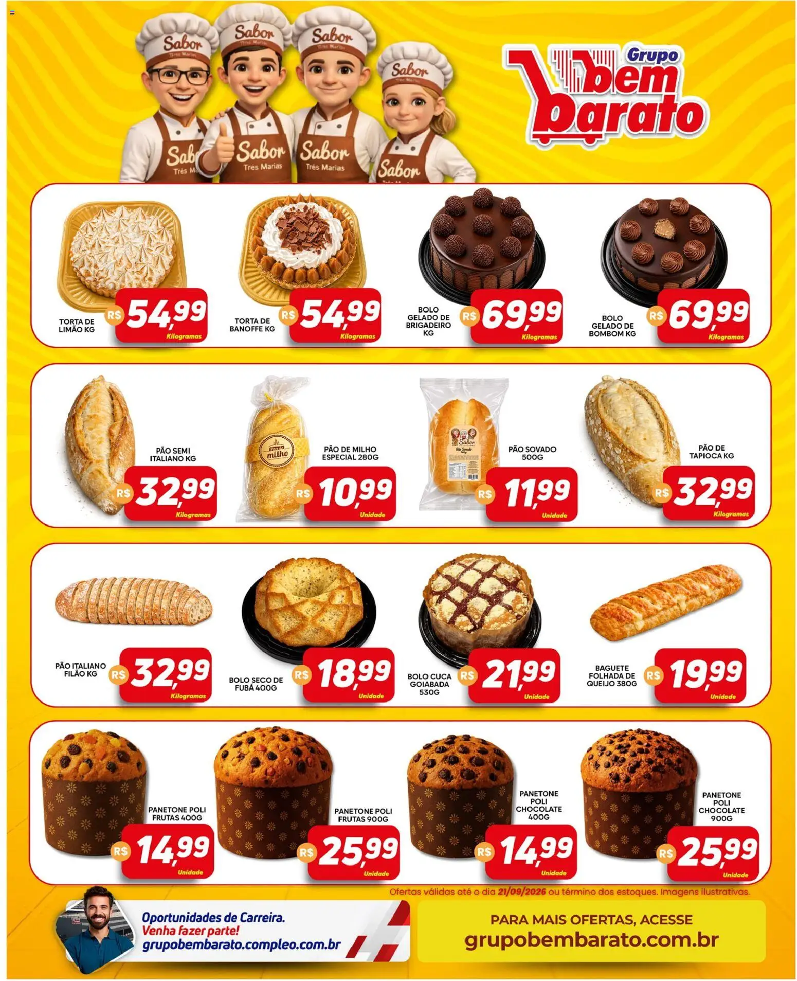 Supermercado Bem Barato Folheto - válido de 15/09/2026 | Página: 4 | Produtos: Frutas, Queijo, Pão, Panetone