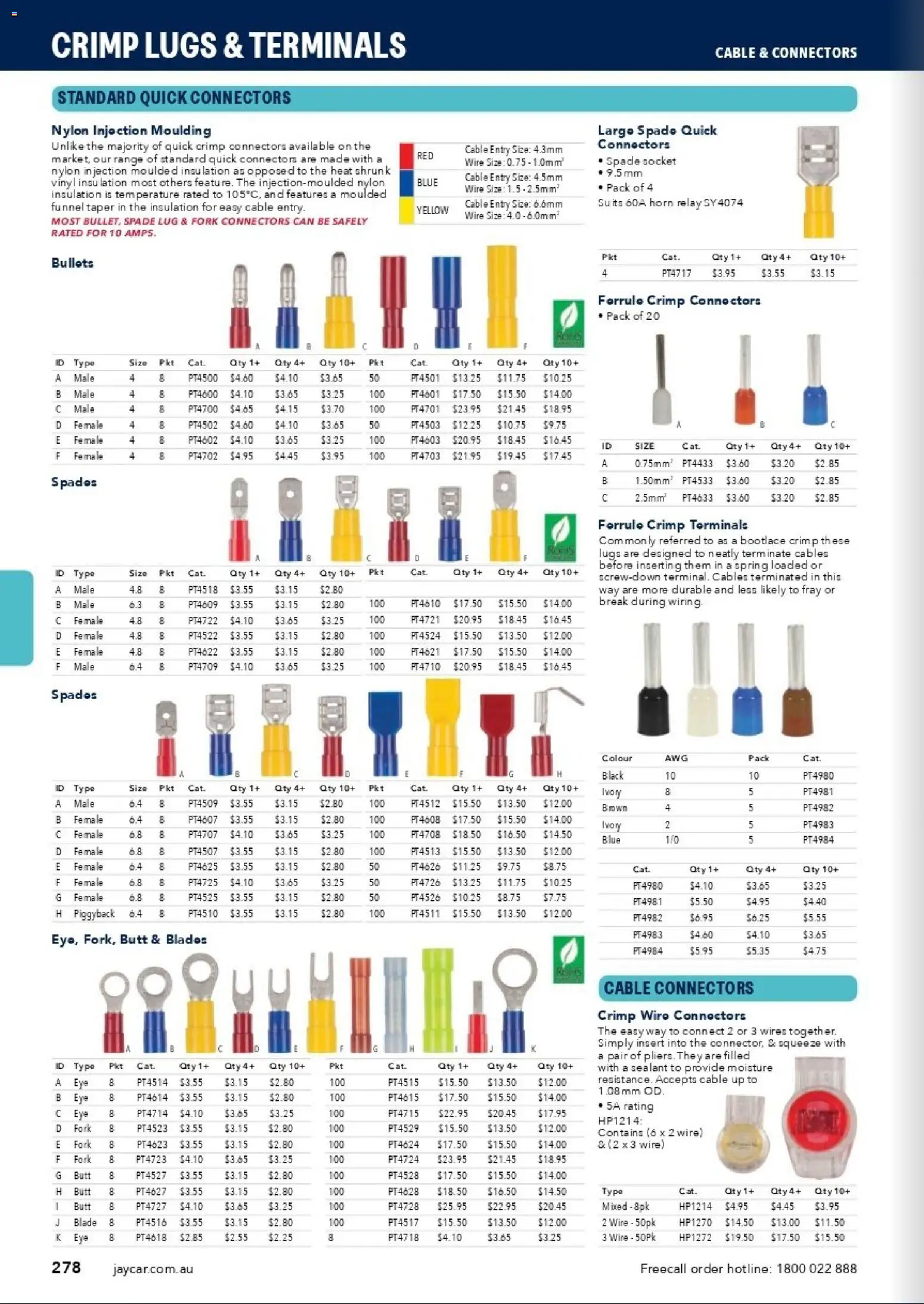 Jaycar catalogue - valid from 31/08/2026 | Page: 276 | Products: Socket, Spade, Cable
