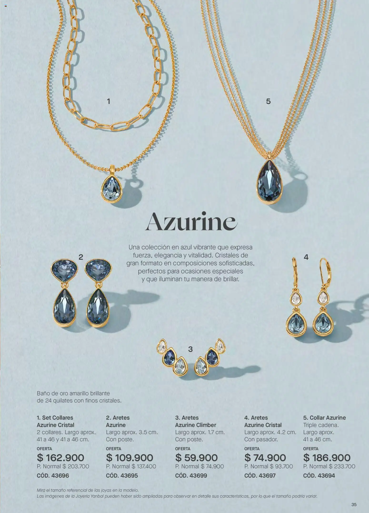Yanbal revista - valida desde el 18/07/2026 | Página: 35 | Productos: Aretes, Baño, Collar, Collares