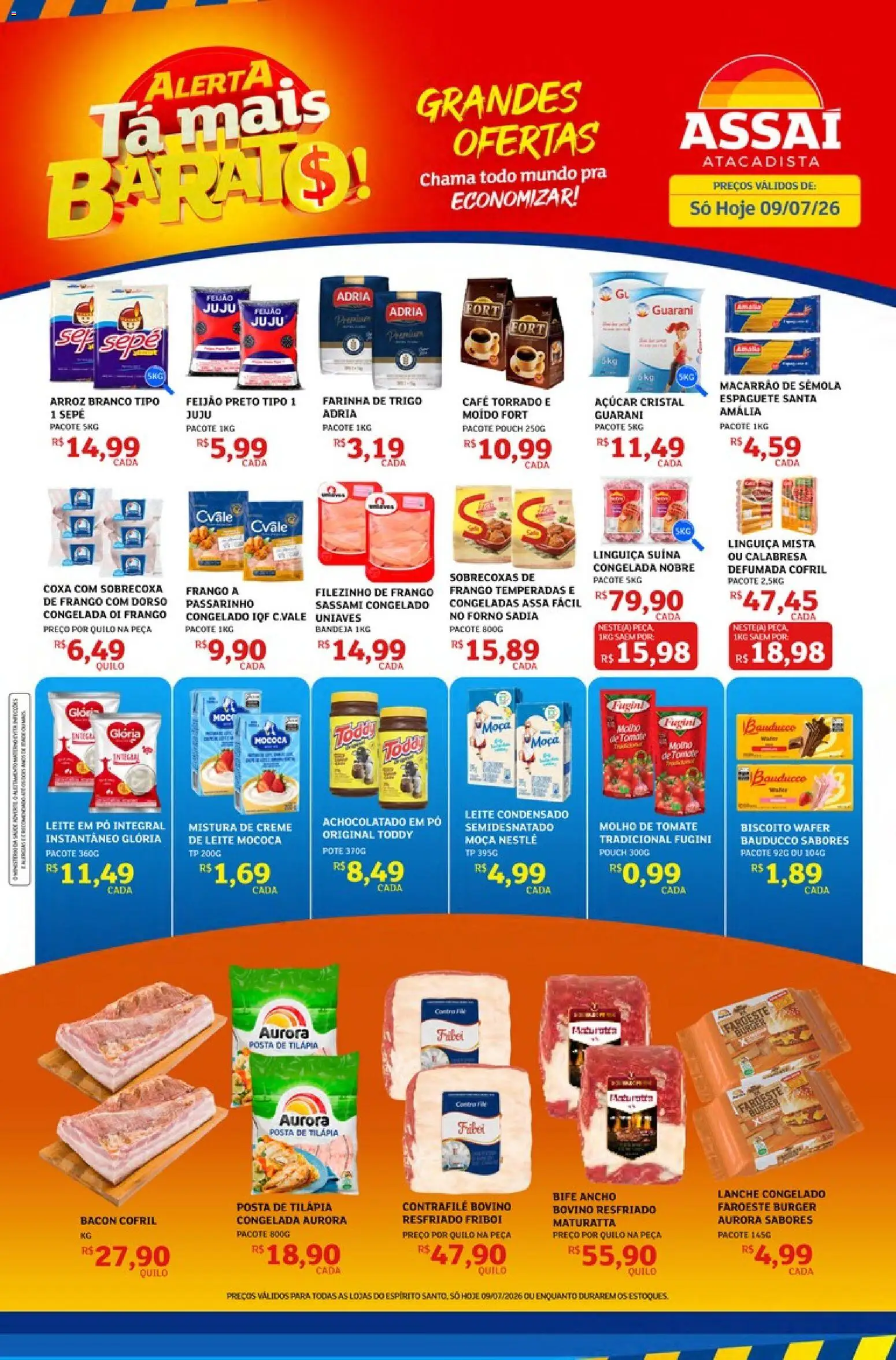 Assaí Atacadista Folheto - válido de 09/07/2026 | Página: 1 | Produtos: Forno, Espaguete, Feijão, Pó