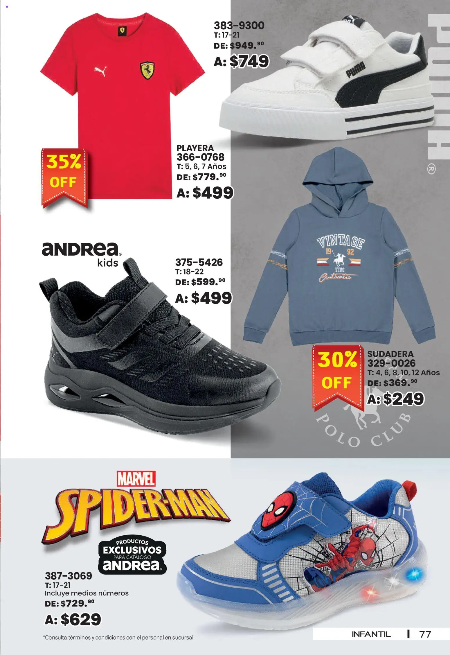 Nuevas ofertas de Andrea válidas en toda la República Mexicana desde el 30/08/2026. ¡Encuentra las mejores ofertas en Andrea - SPORT DAYS! | Página: 77 | Productos: Sudadera, Playera
