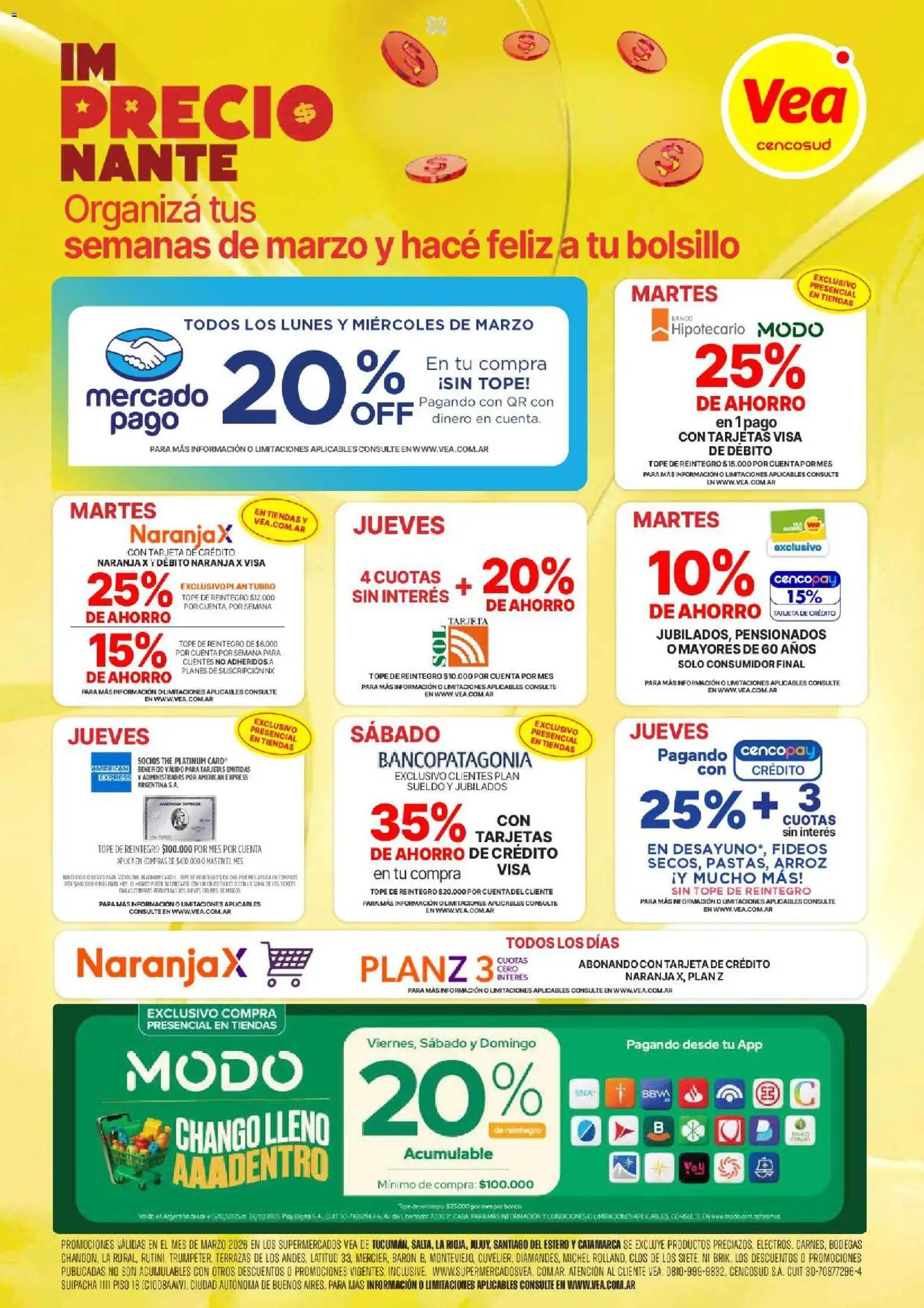 Vea - Oferta imPRECIOnante │ válido desde el 10.03.2026 | Página: 8 | Productos: Banco, Arroz, Fideos