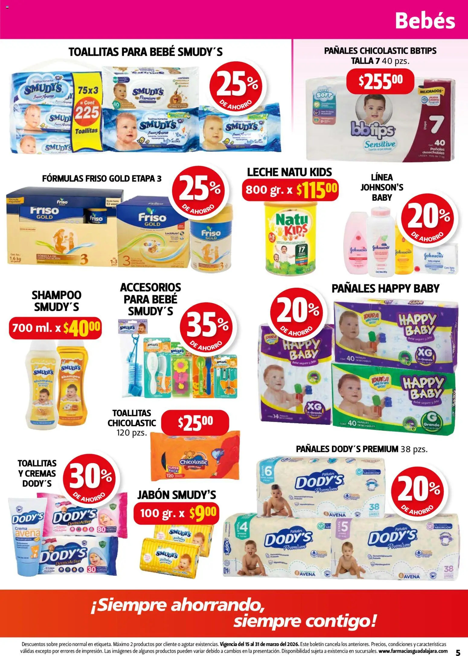 Nuevas ofertas de Farmacia Guadalajara válidas en toda la República Mexicana desde el 15.03.2026. ¡Encuentra las mejores ofertas en Farmacia Guadalajara catálogo! | Página: 5 | Productos: Avena, Crema, Leche, Sobre