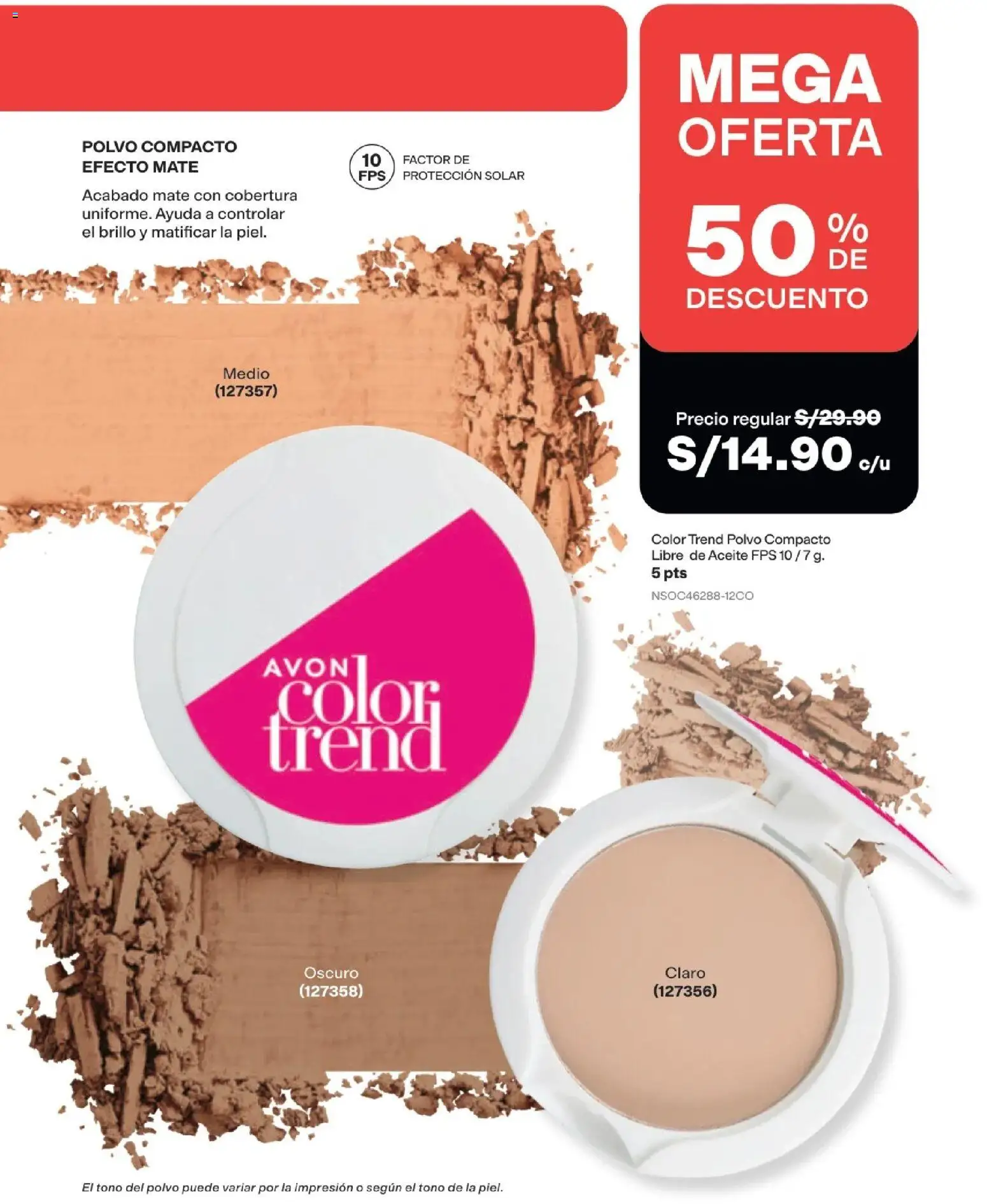 Catálogo Avon válido desde 29/08/2026 | Página: 50 | Productos: Aceite, Polvo