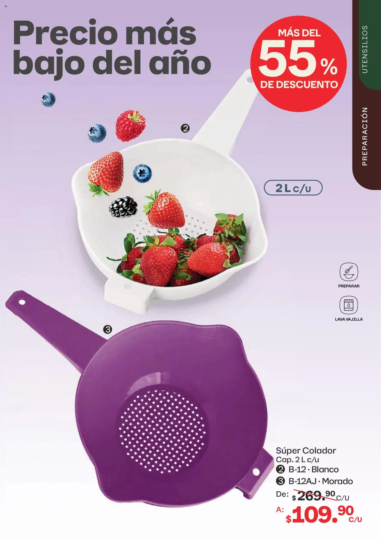 Nuevas ofertas de Tupperware válidas en toda la República Mexicana desde el 13/07/2026. ¡Encuentra las mejores ofertas en Tupperware catálogo! | Página: 55 | Productos: Colador